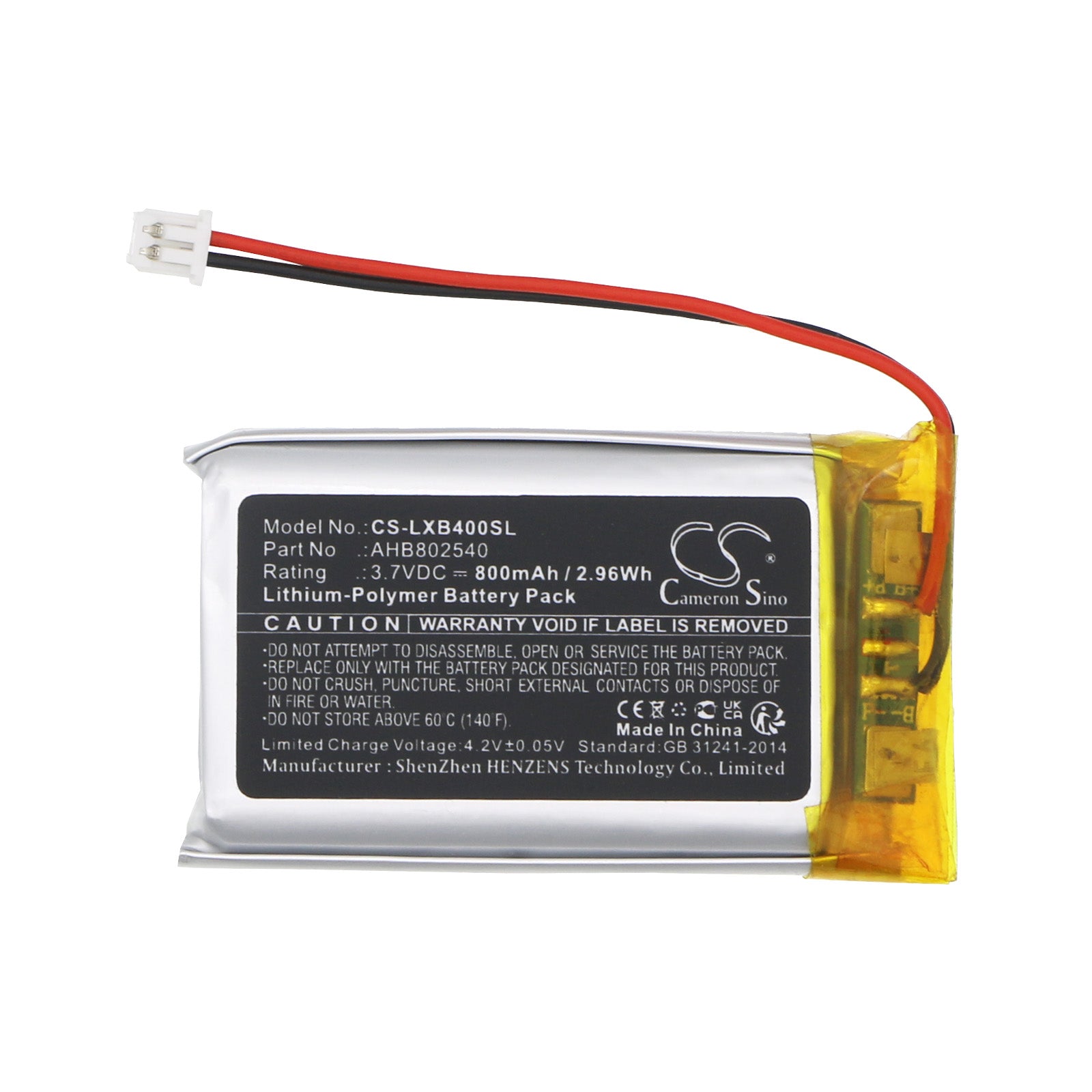Li-Polymer, Wireless Headset Battery fits Lexin Ft4 Pro, Lx-b4fm, 3.7V, 800mAh Wireless Headset Cameron Sino Technology Limited