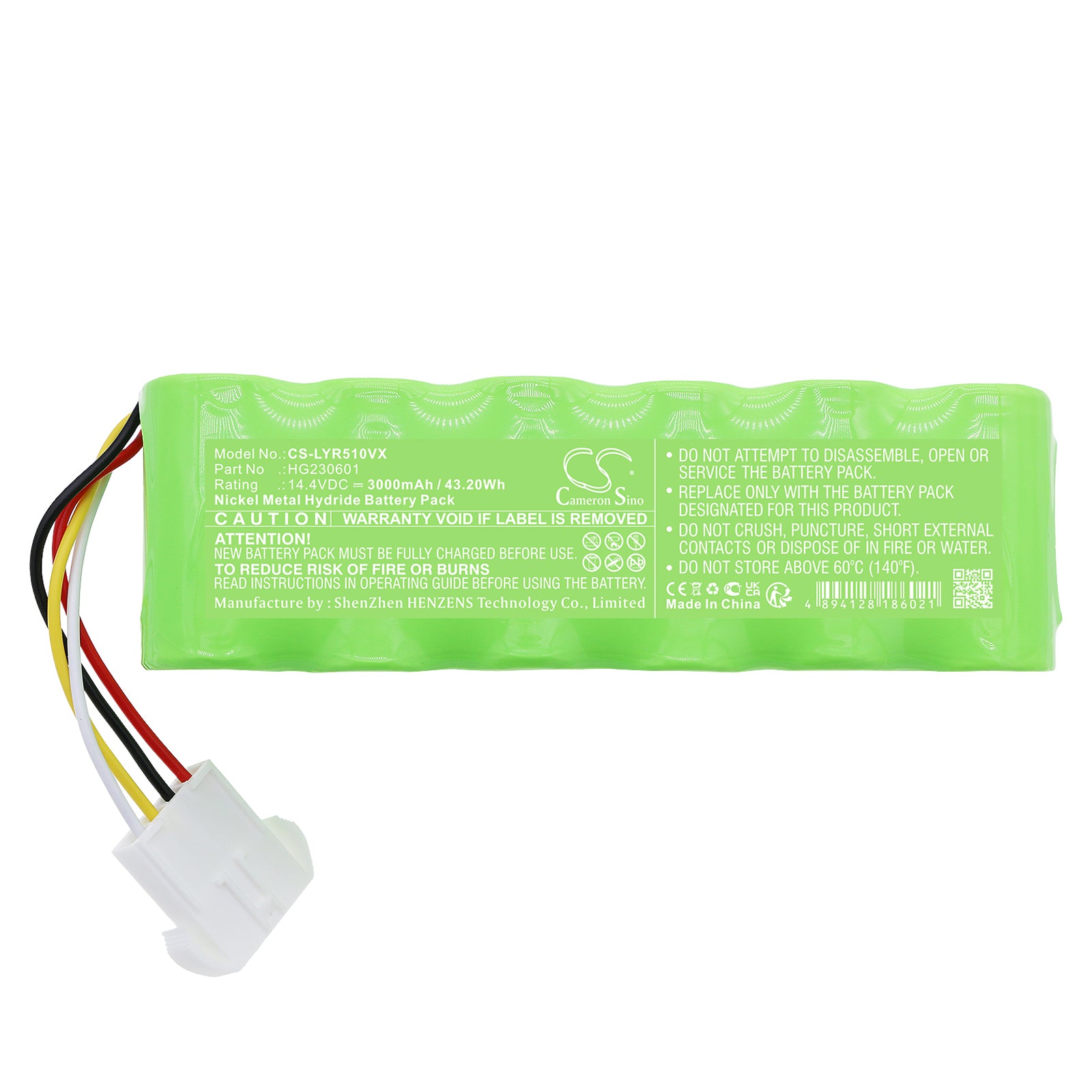 Ni-MH, Vacuum Battery fits Lexy R330s, R510-1, 14.4V, 3000mAh Vacuum Cameron Sino Technology Limited