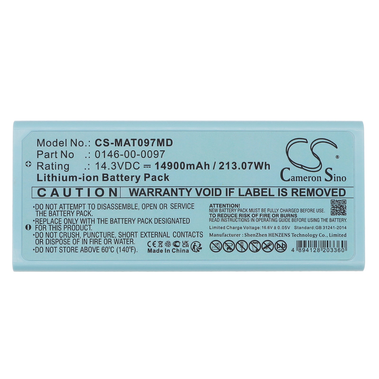 Li-ion, Medical Battery fits Maquet Cardiosave Hybrid, 14.3V, 14900mAh Medical Cameron Sino Technology Limited