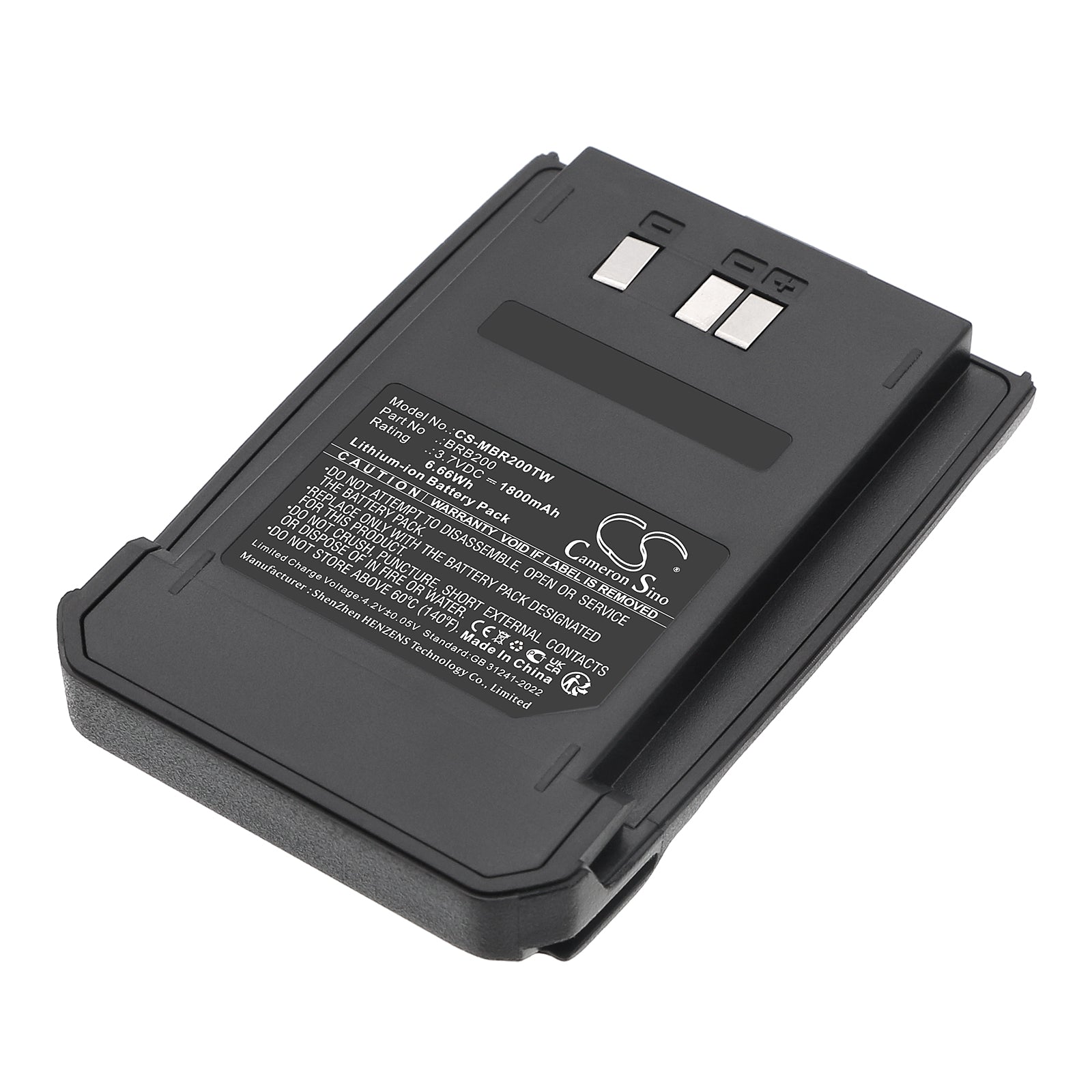 3.7V, Li-ion, 1800mAh, Battery fits Midland BizTalk BR200, 6.66Wh Two-Way Radio Cameron Sino Technology Limited