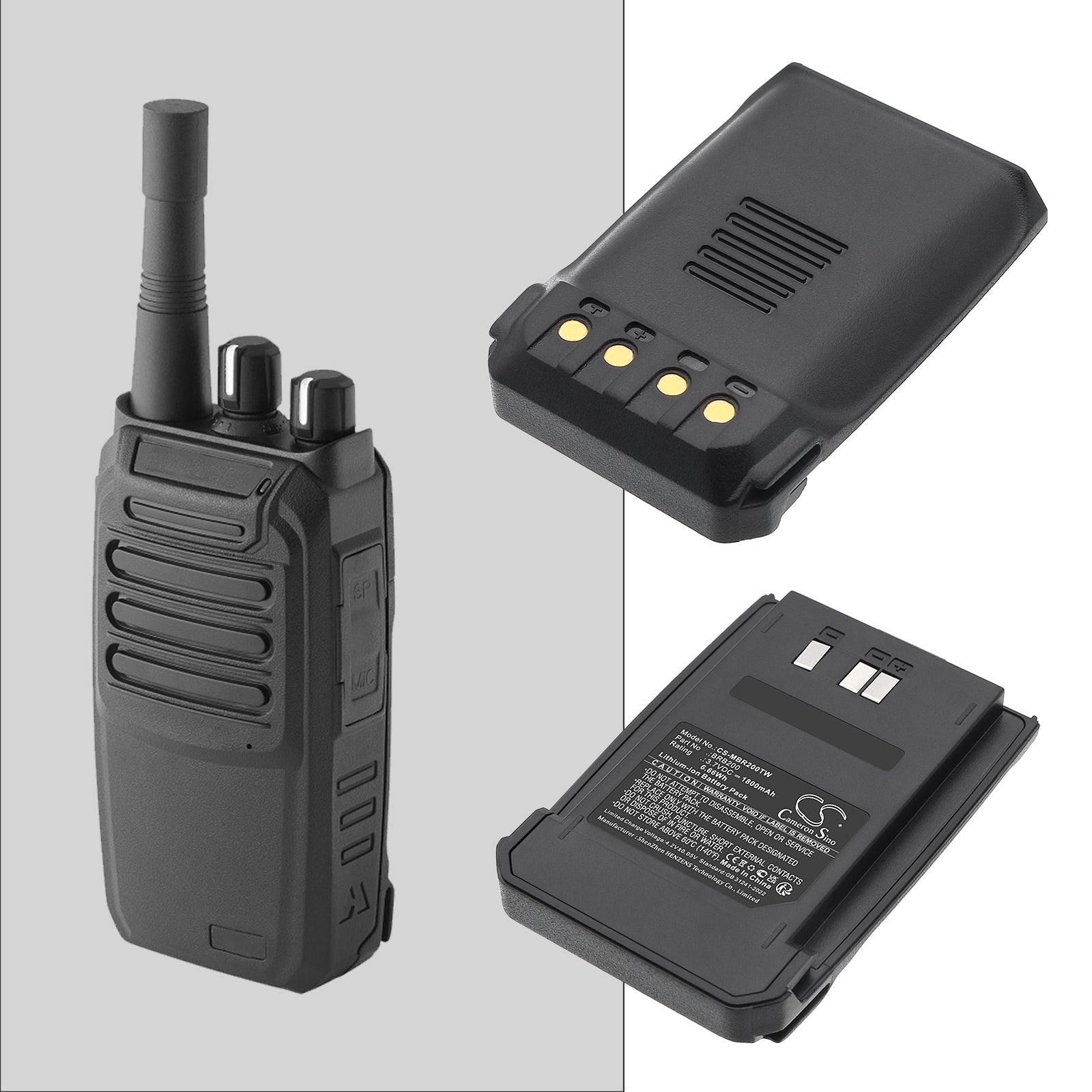 3.7V, Li-ion, 1800mAh, Battery fits Midland BizTalk BR200, 6.66Wh Two-Way Radio Cameron Sino Technology Limited
