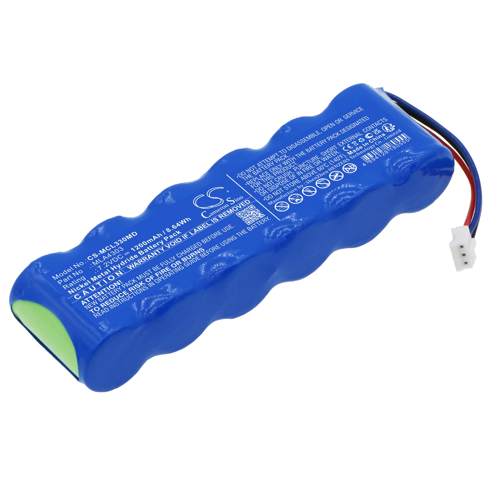 Ni-MH, Medical Battery fits Micro Medical Microlab 3300 Pulmonary Functi, Microlab 3300 Spirometer, 7.2V, 1200mAh Medical Cameron Sino Technology Limited