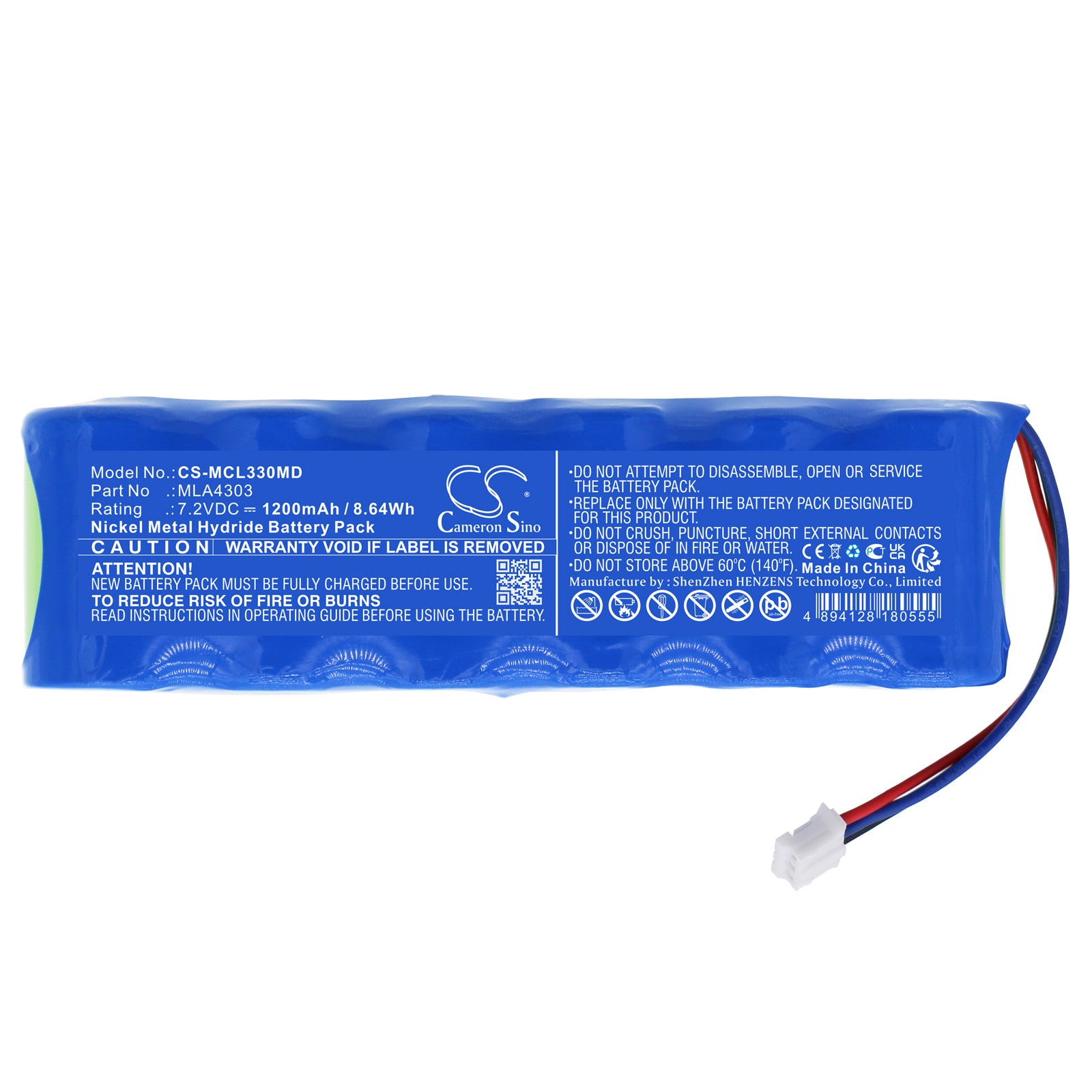 Ni-MH, Medical Battery fits Micro Medical Microlab 3300 Pulmonary Functi, Microlab 3300 Spirometer, 7.2V, 1200mAh Medical Cameron Sino Technology Limited