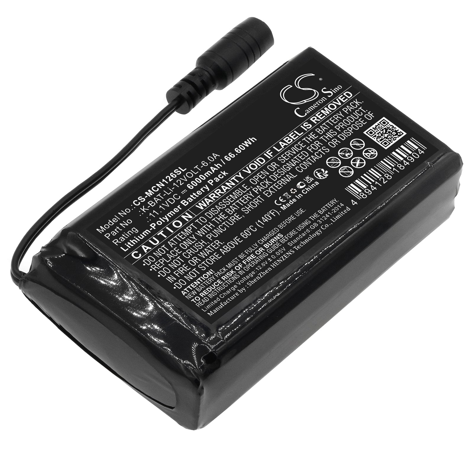 Li-Polymer, Heated Clothes Battery fits Macna Li-po 12v 6a, 11.1V, 6000mAh Heated Clothes Cameron Sino Technology Limited