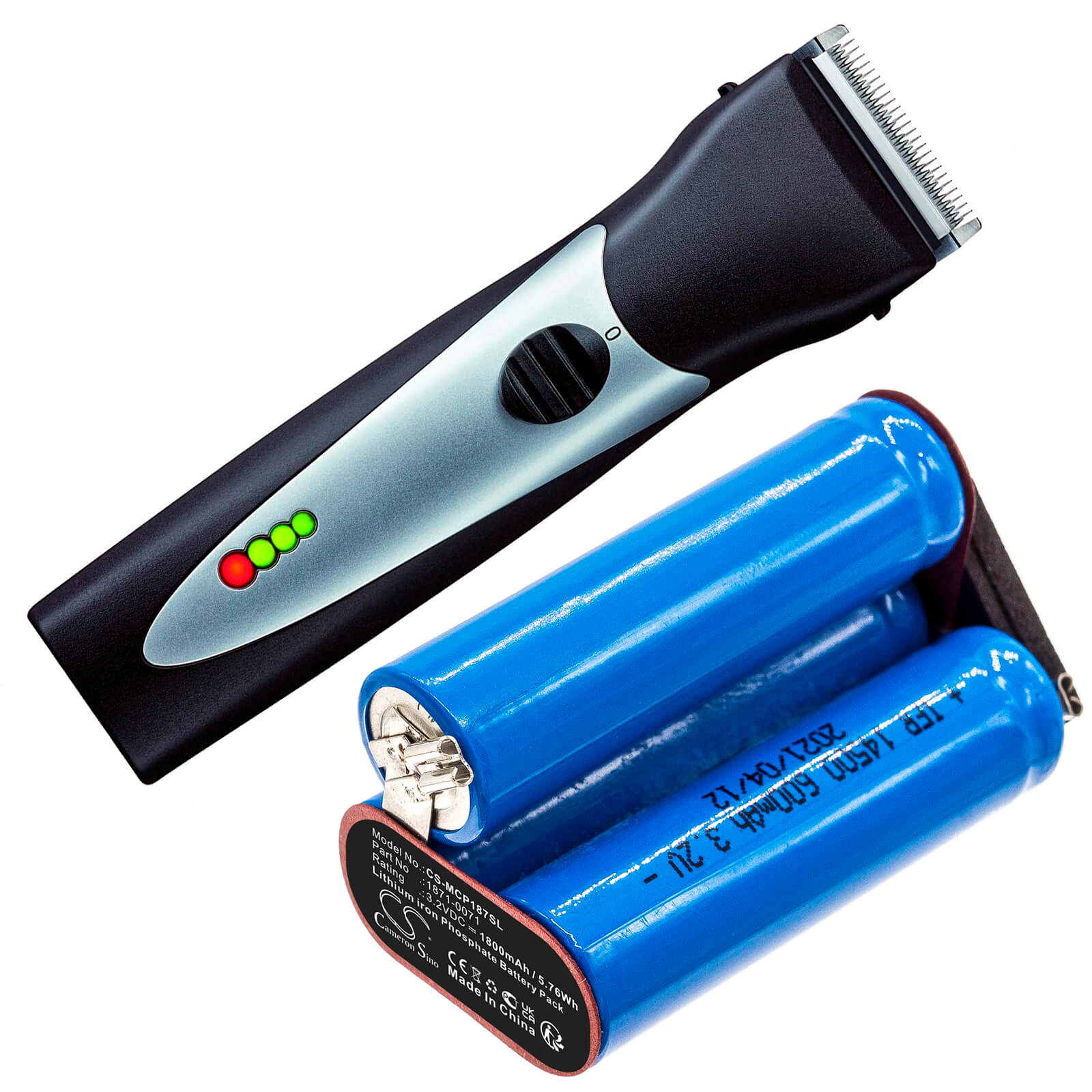LiFePO4 shaver battery fits Moser, 1871-0071, Chrom Style Pro 1871 3.2V, 1800mAh Shaver Cameron Sino Technology Limited