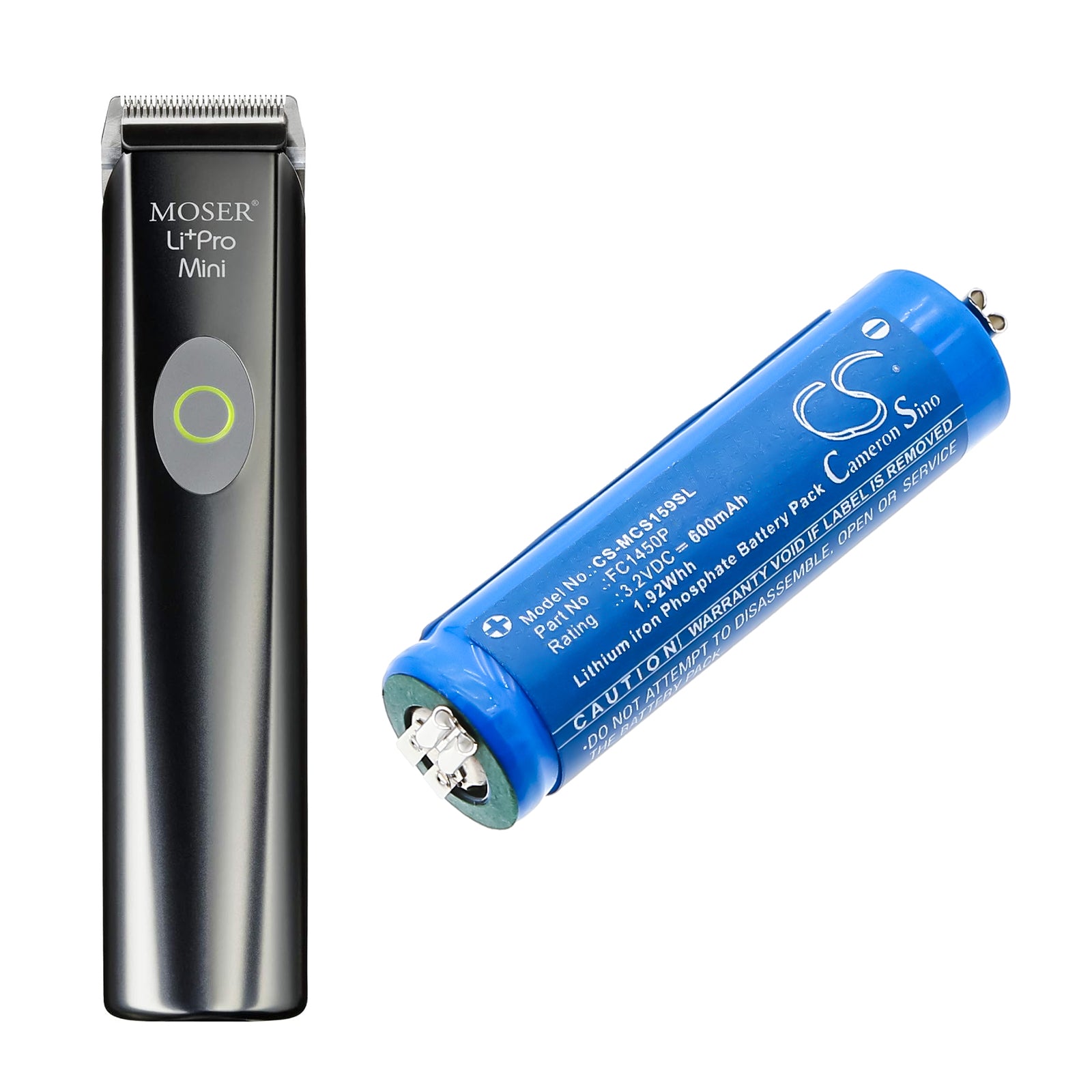 3.2V, LiFePO4, 600mAh, Battery fits Moser ChromStyle 1584 Li pro mini, 1.92Wh Shaver Cameron Sino Technology Limited