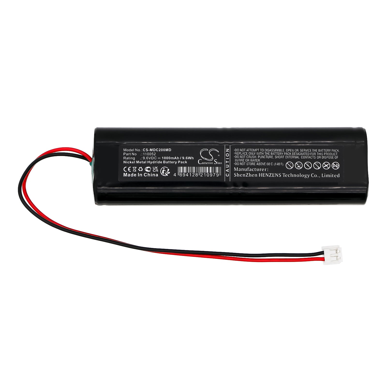 9.6V, Ni-MH, 1000mAh, Battery fits MGVG Doring Combimat 2000, 9.6Wh Medical Cameron Sino Technology Limited