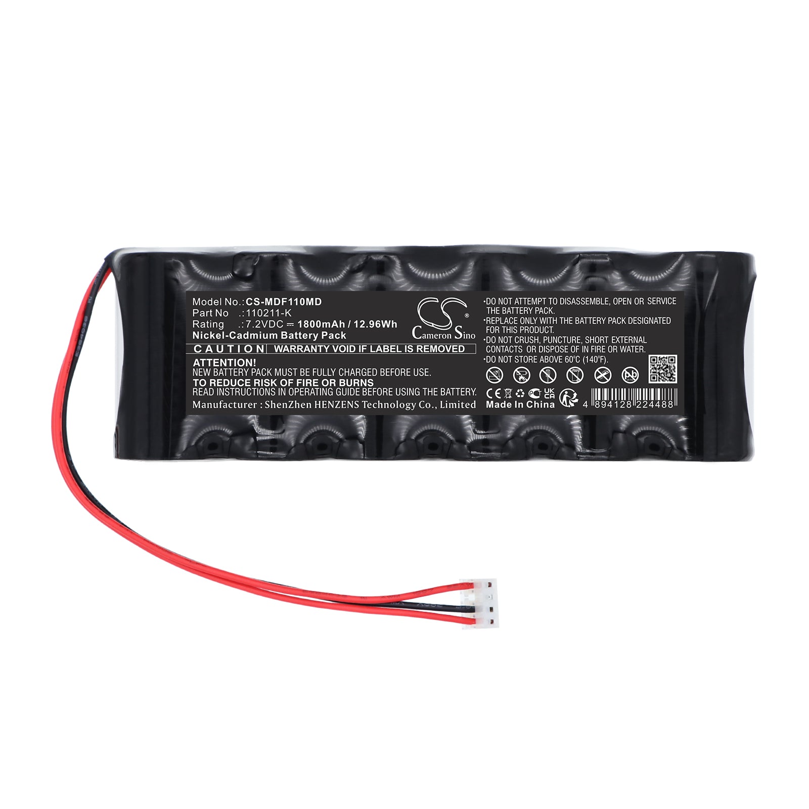 7.2V, Ni-CD, 1800mAh, Battery fits Medfusion Infusor 2001, Infusor 2010 Pump, 12.96Wh Medical Cameron Sino Technology Limited