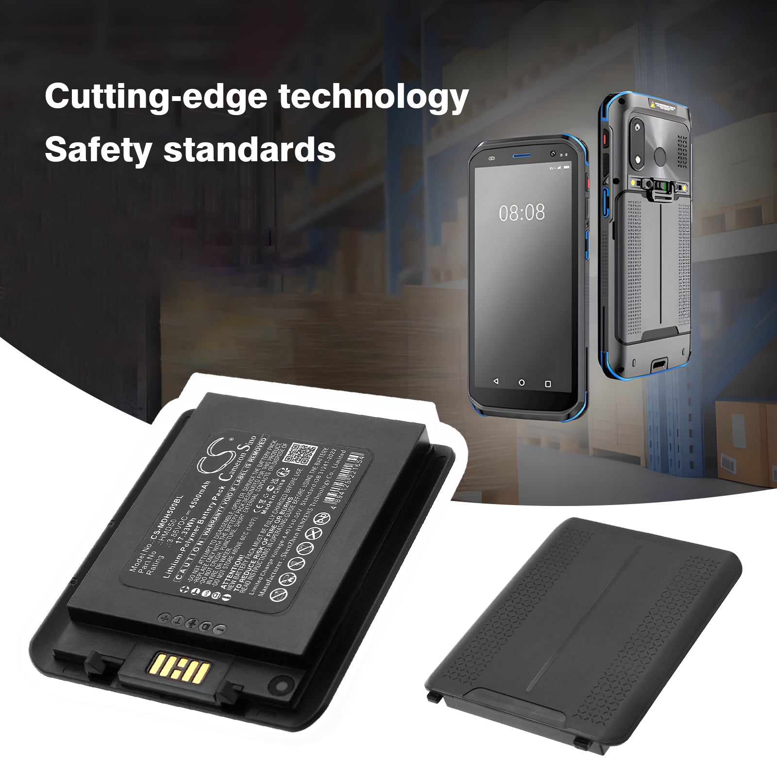 3.85V, Li-Polymer, 4500mAh, Battery fits Mindeo M50, 17.33Wh Barcode Scanner Cameron Sino Technology Limited