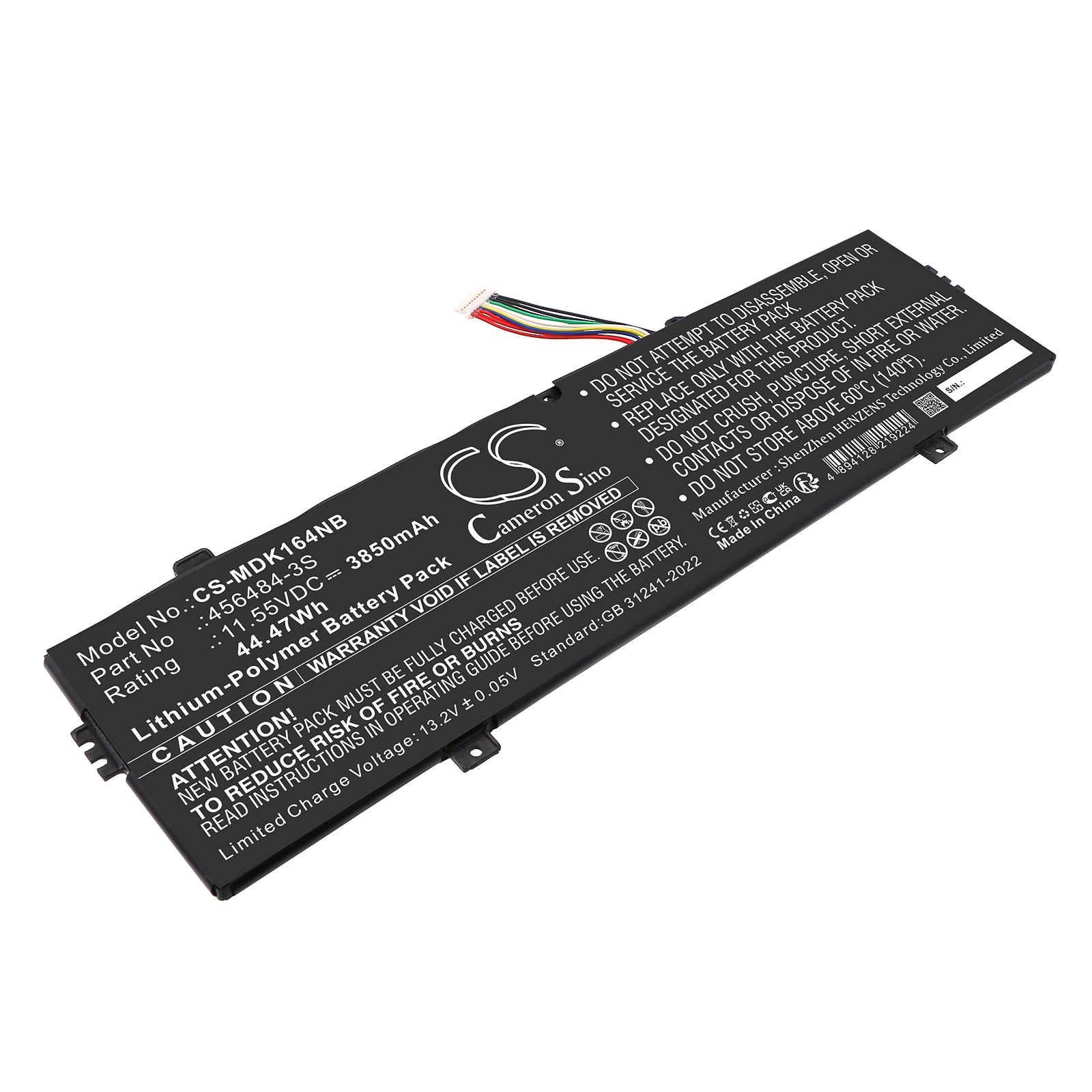 11.55V, Li-Polymer, 3850mAh, Battery fits Medion Akoya E14303 (NS14AR), Akoya E14304 (NS14AR), 44.47Wh Notebook, Laptop Cameron Sino Technology Limited