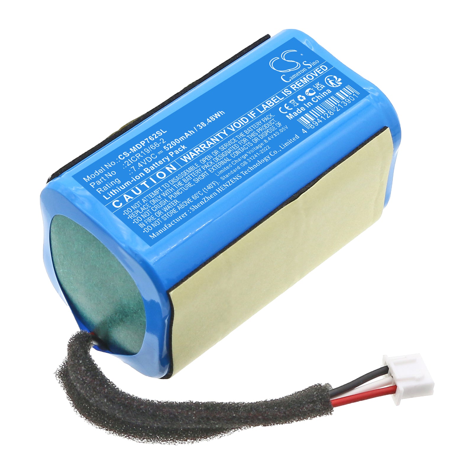 7.4V, Li-ion, 5200mAh, Battery fits Medion 50077078, LIFE P61762, 38.48Wh Speaker Cameron Sino Technology Limited