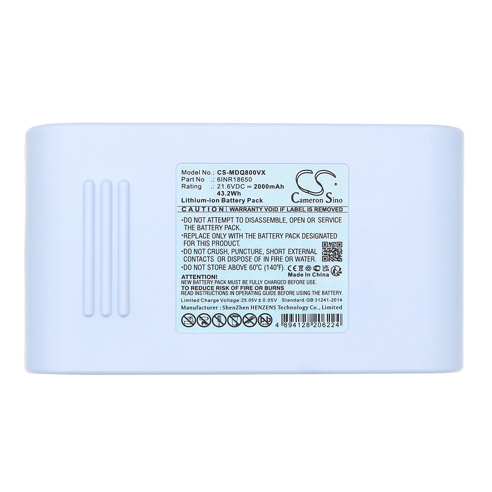 Li-ion, Vacuum Battery fits Media Qn8, 21.6V, 2000mAh Vacuum Cameron Sino Technology Limited
