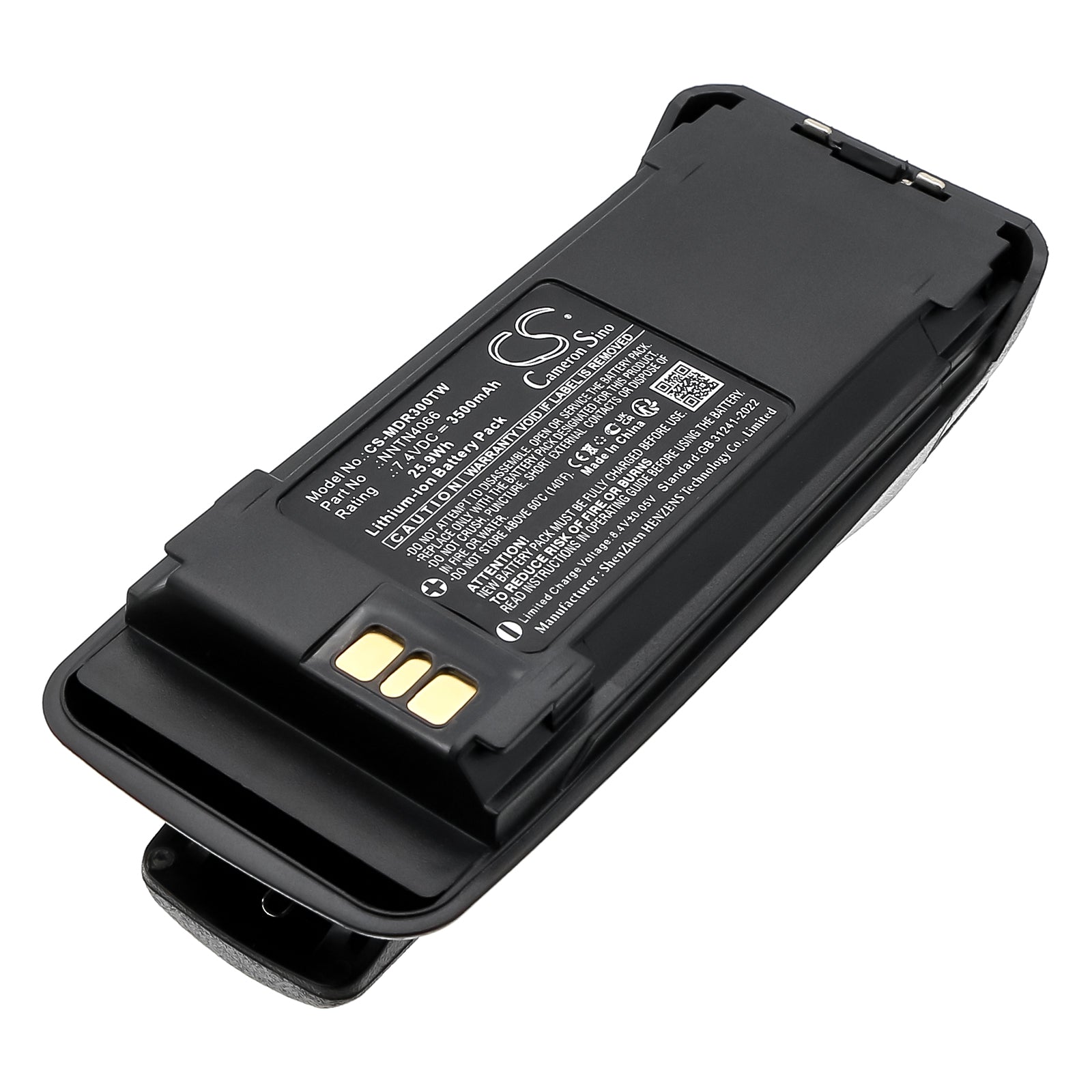 7.4V, Li-ion, 3500mAh, Battery fits Vertex Standard VXD720 | Motorola MotoTRBO DP3400, MotoTRBO DP3401, 25.9Wh Two-Way Radio Cameron Sino Technology Limited