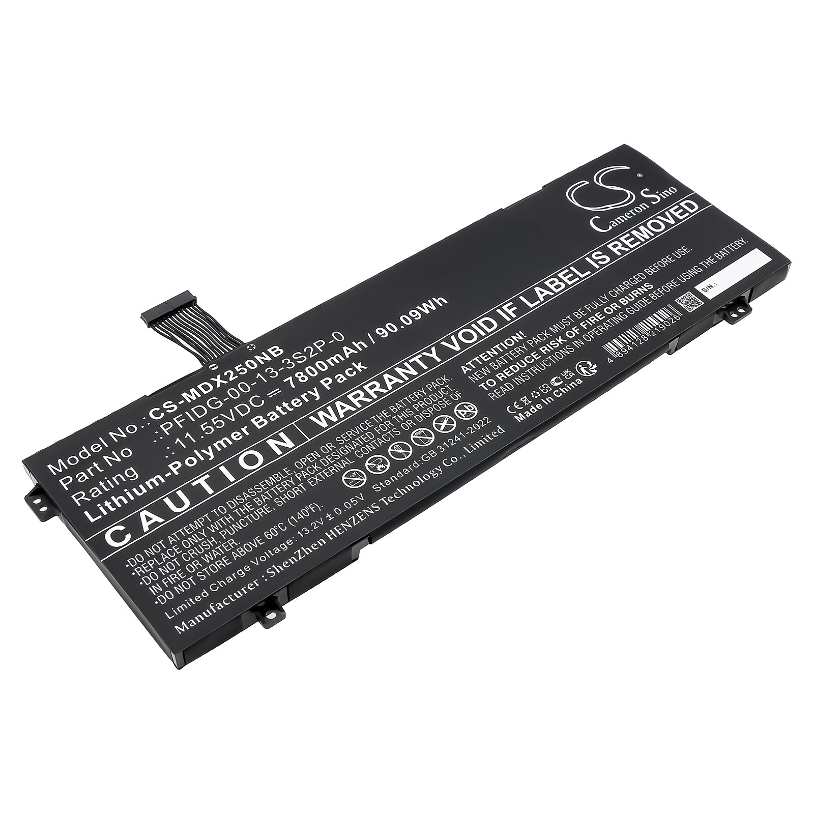 11.55V, Li-Polymer, 7800mAh, Battery fits Schenker S1 Plus, VIA 15 | Uniwill GM7AG8P, 90.09Wh Notebook, Laptop Cameron Sino Technology Limited
