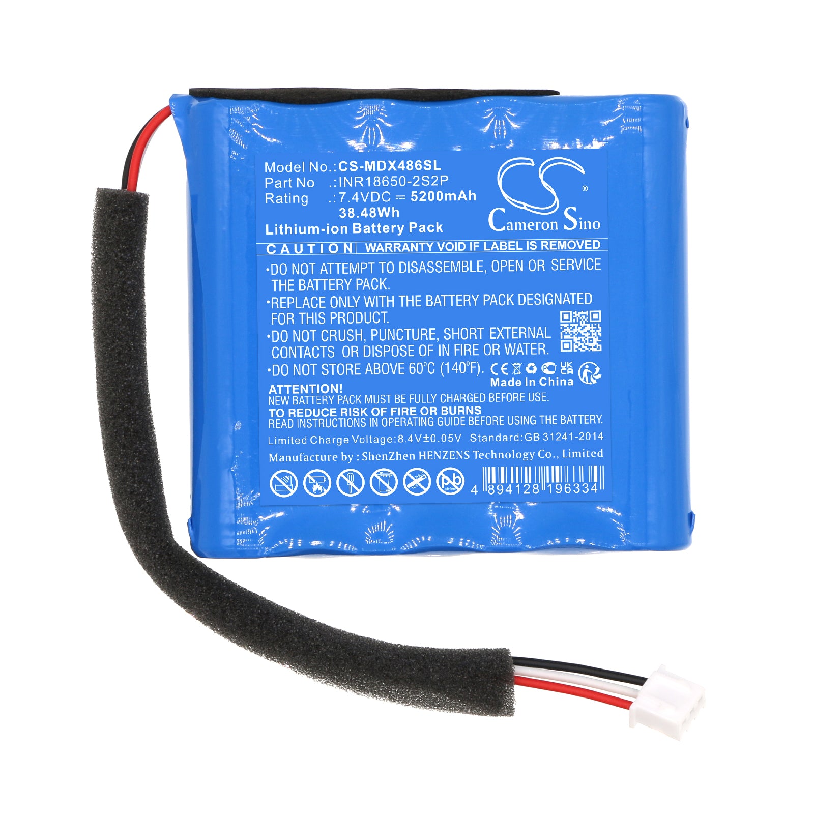 Li-ion, Speaker Battery fits Monster 2mnsk0486, Dna Max, 7.4V, 5200mAh Speaker Cameron Sino Technology Limited