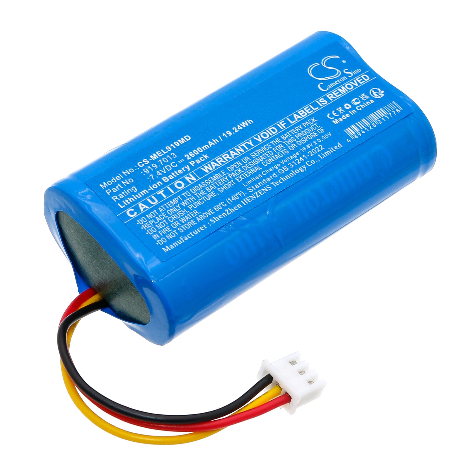 7.4V, Li-ion, 2600mAh, Battery fits Medela Sonata, 19.24Wh Medical Cameron Sino Technology Limited