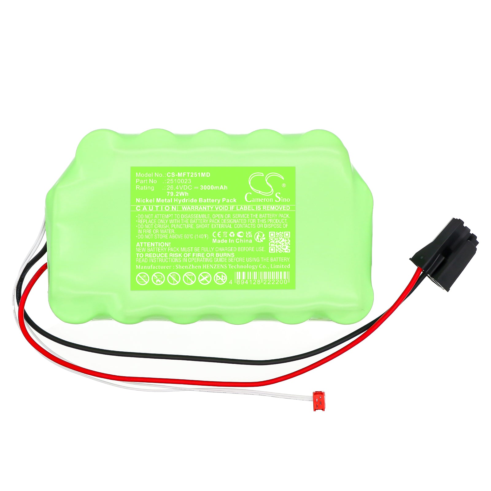 26.4V, Ni-MH, 3000mAh, Battery fits Molift AIR 2510023, Air 300, 79.2Wh Medical Cameron Sino Technology Limited