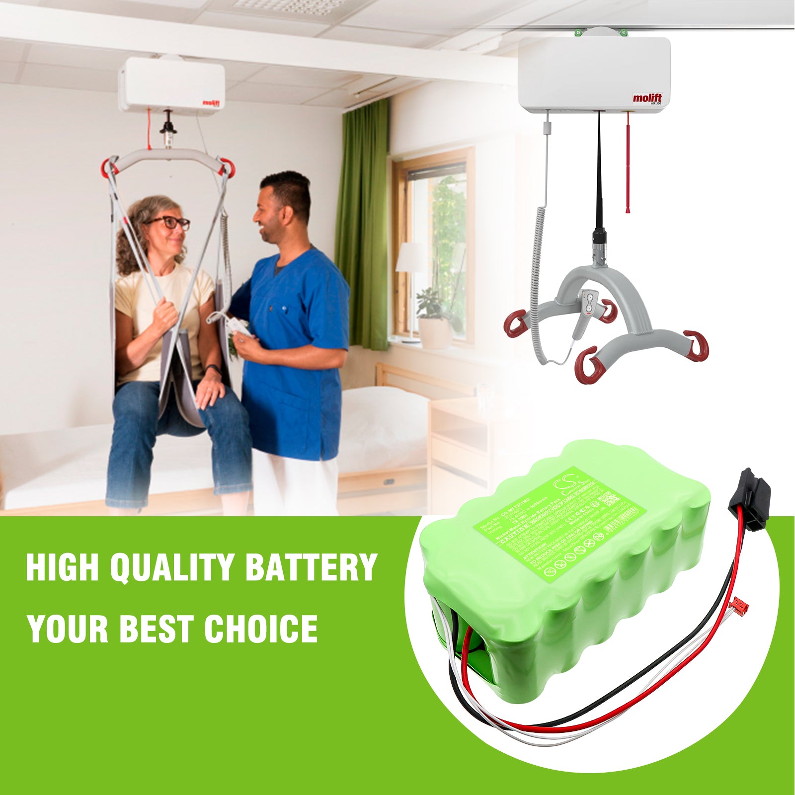 26.4V, Ni-MH, 3000mAh, Battery fits Molift AIR 2510023, Air 300, 79.2Wh Medical Cameron Sino Technology Limited