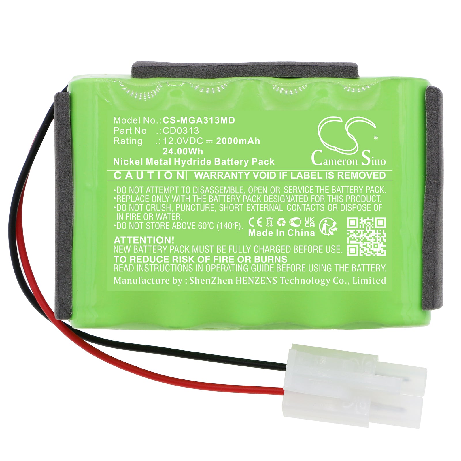 Ni-MH, Medical Battery fits Mangar Airflo 12, 12.0V, 2000mAh Medical Cameron Sino Technology Limited