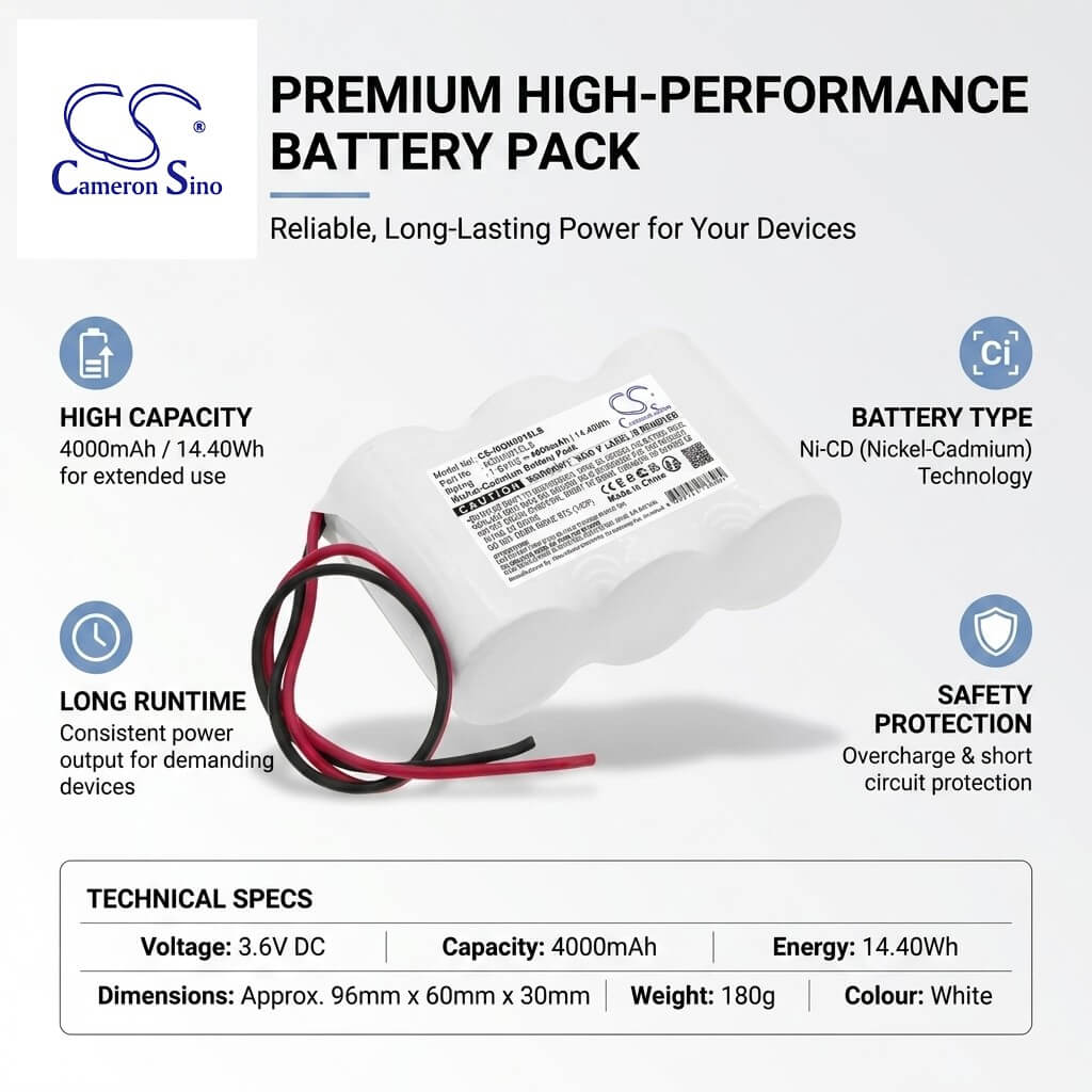 3.6V NiCd 4000mAh Emergency Lighting Battery Fits Emergency Lighting System 14.4Wh Emergency Lighting Cameron Sino Technology Limited
