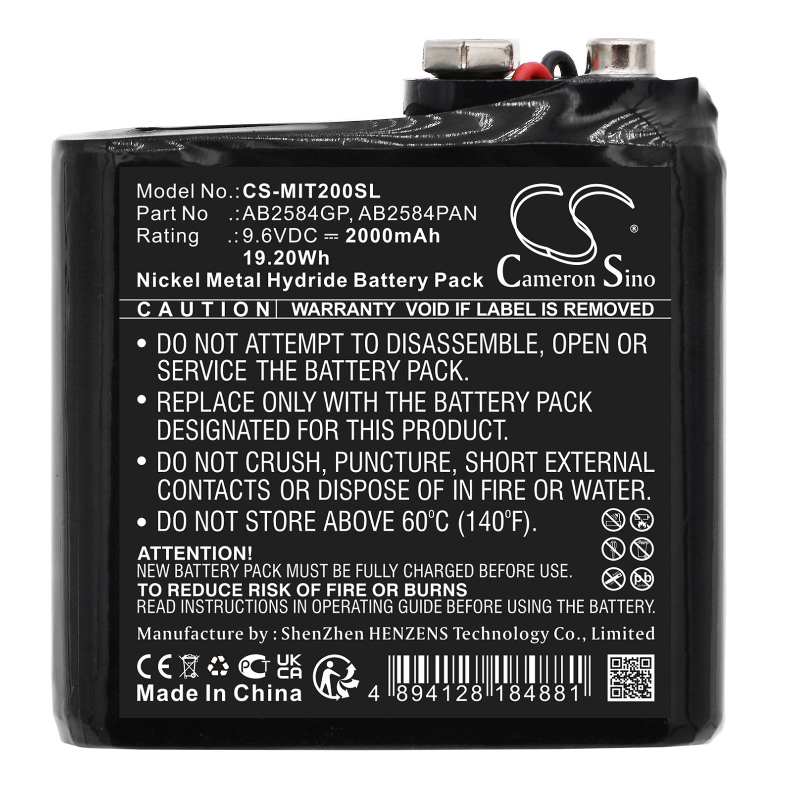 Ni-MH, Smart Home Battery fits Megger Tdr2000-c, Time Domain Reflectometer Tdr2, 9.6V, 2000mAh Smart Home Cameron Sino Technology Limited