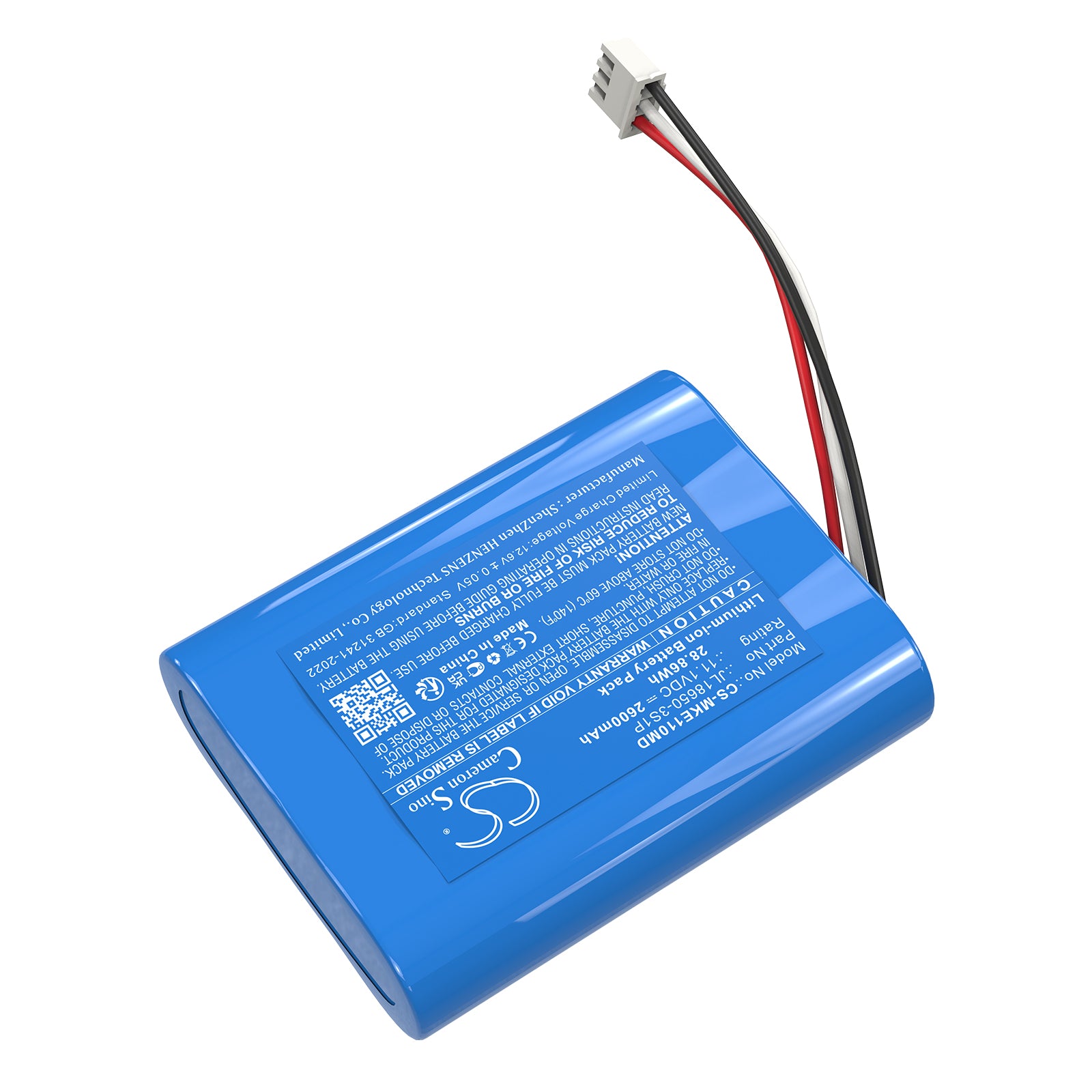 11.1V, Li-ion, 2600mAh, Battery fits MDKMed ME11, 28.86Wh Medical Cameron Sino Technology Limited