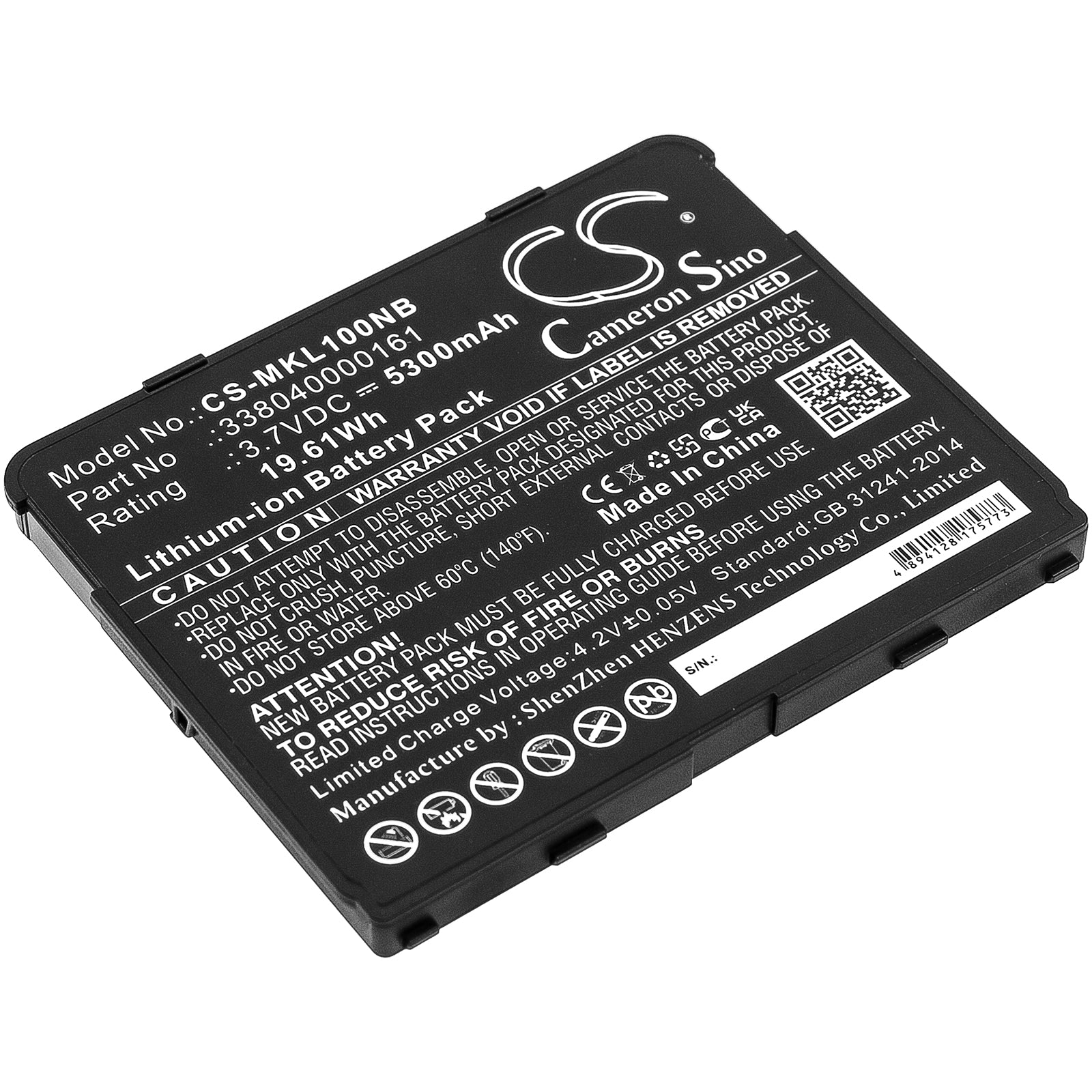 3.7V, Li-Polymer, 5300mAh, Battery fits Matic MioWork L1000, MioWork L1040, 19.61Wh Tablet Cameron Sino Technology Limited