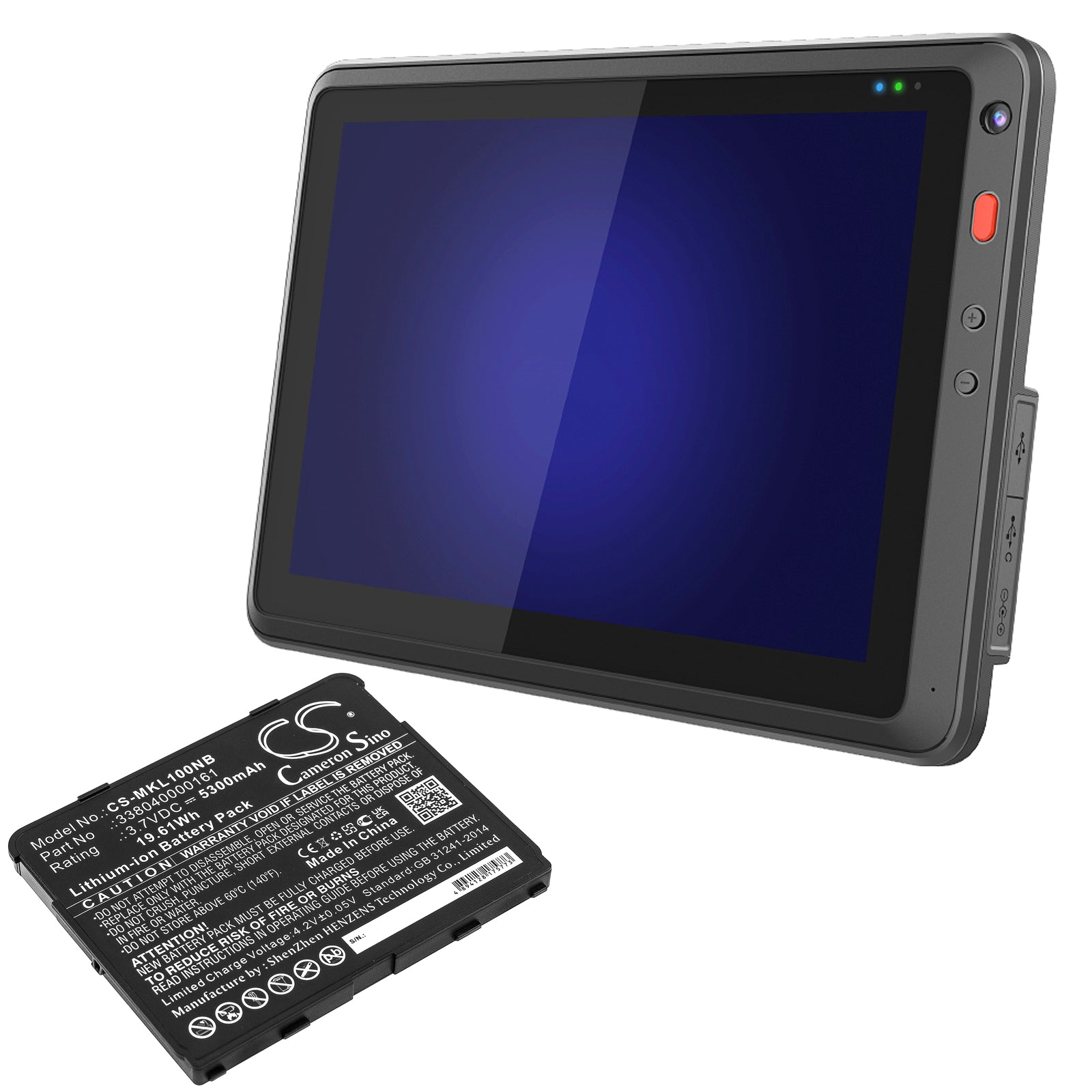 3.7V, Li-Polymer, 5300mAh, Battery fits Matic MioWork L1000, MioWork L1040, 19.61Wh Tablet Cameron Sino Technology Limited