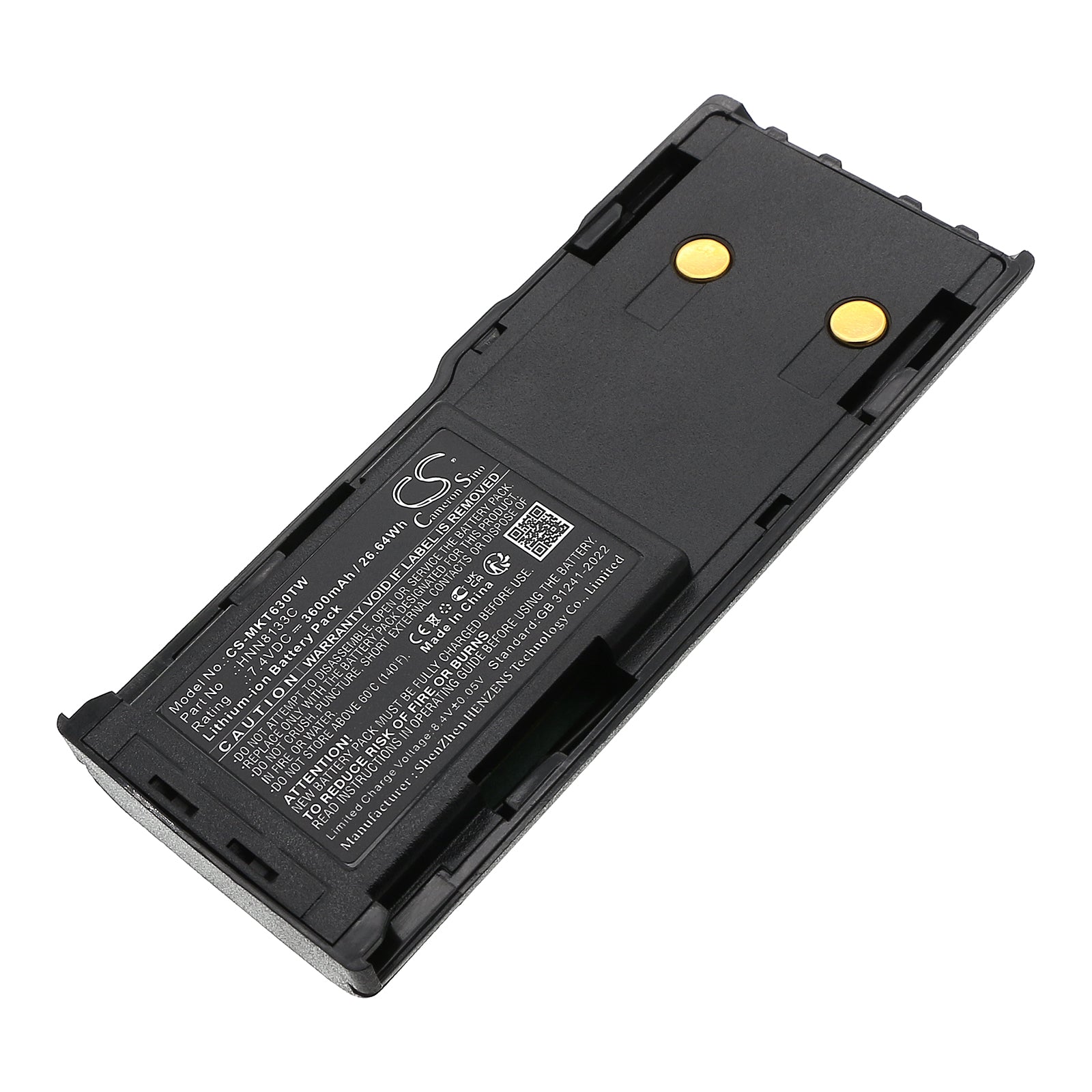 7.4V, Li-ion, 3600mAh, Battery fits Motorola CP250, CP450, 26.64Wh Two-Way Radio Cameron Sino Technology Limited