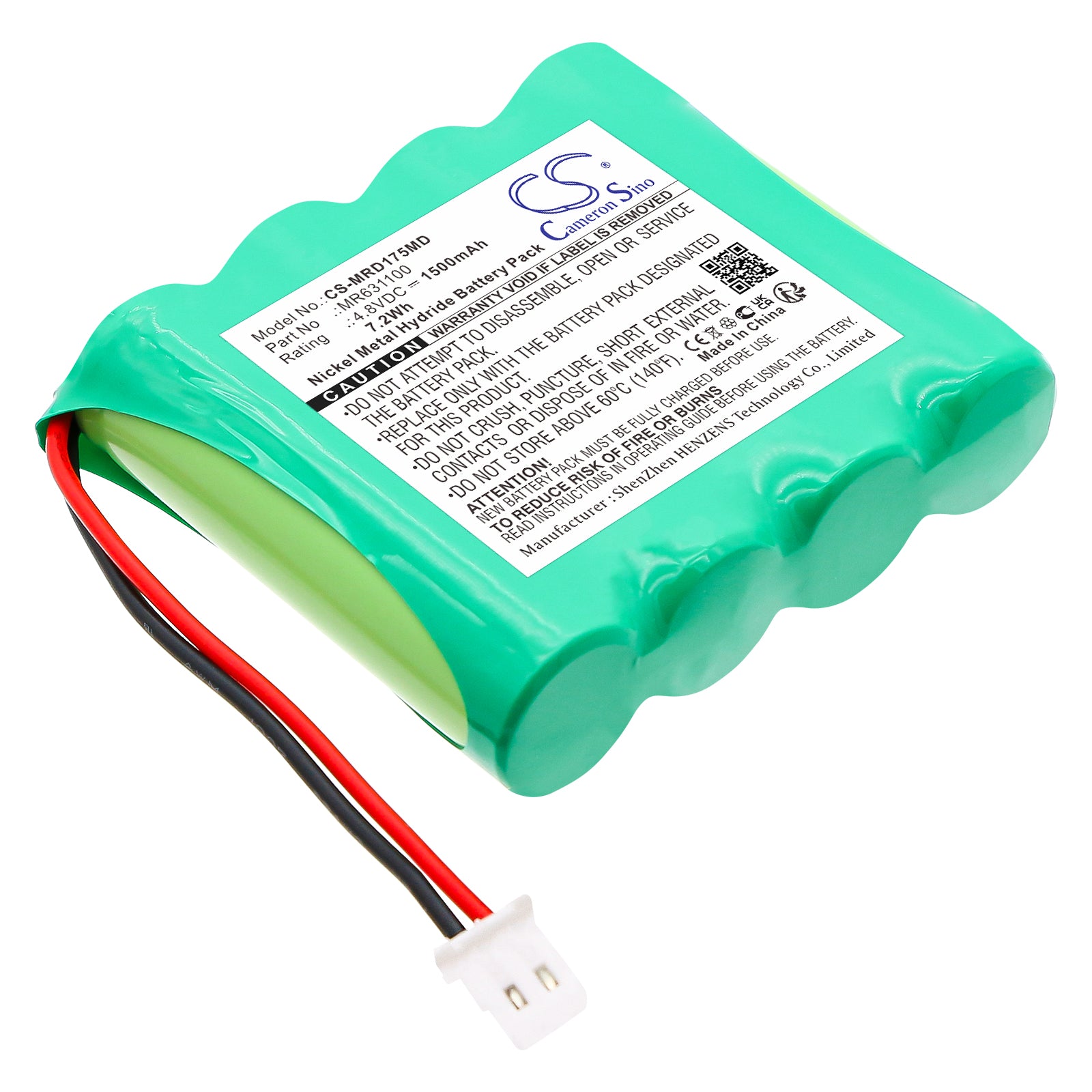 4.8V, Ni-MH, 1500mAh, Battery fits MedReady 1750 Medication Dispenser, MR-357 Medication Dispenser, 7.2Wh Medical Cameron Sino Technology Limited