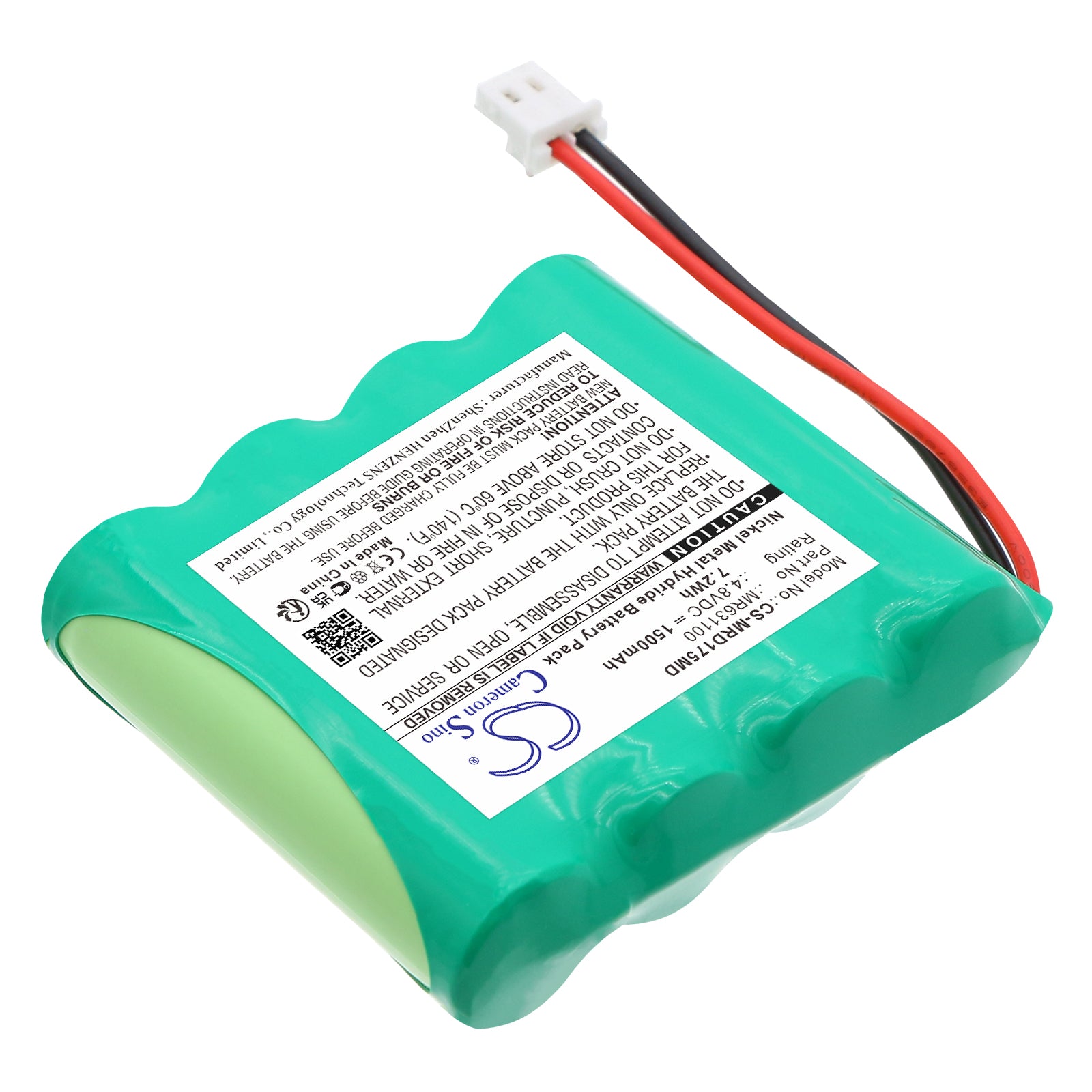 4.8V, Ni-MH, 1500mAh, Battery fits MedReady 1750 Medication Dispenser, MR-357 Medication Dispenser, 7.2Wh Medical Cameron Sino Technology Limited