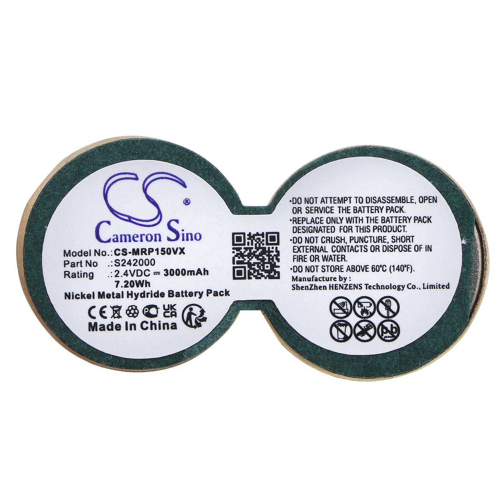 Ni-MH, Vacuum Battery fits Miele Ep1500cs, Staubsauger Ep1500cs, 2.4V, 3000mAh Vacuum Cameron Sino Technology Limited