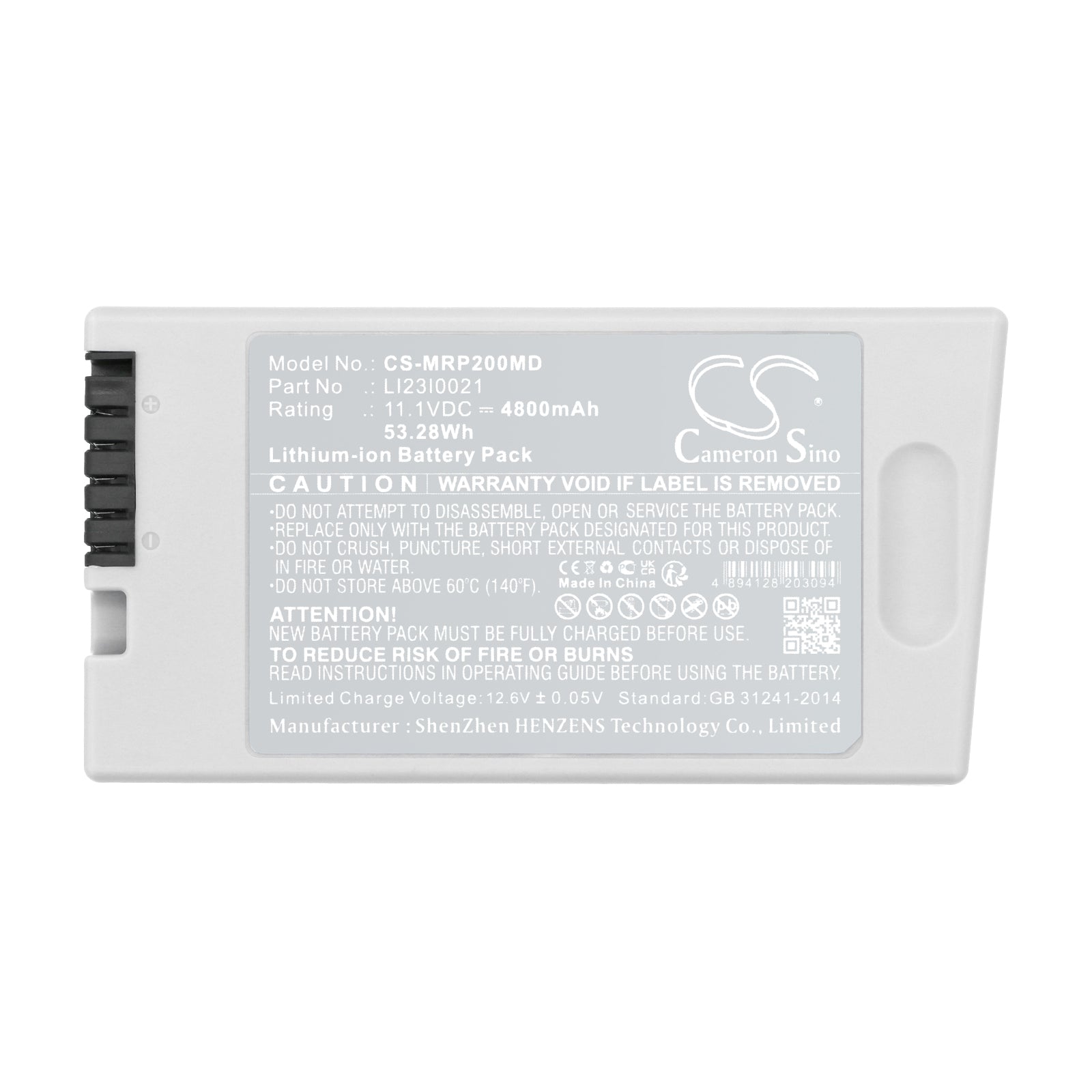 Li-ion, Medical Battery fits Mindray Dp-10, Dp-10vet, 11.1V, 4800mAh Medical Cameron Sino Technology Limited