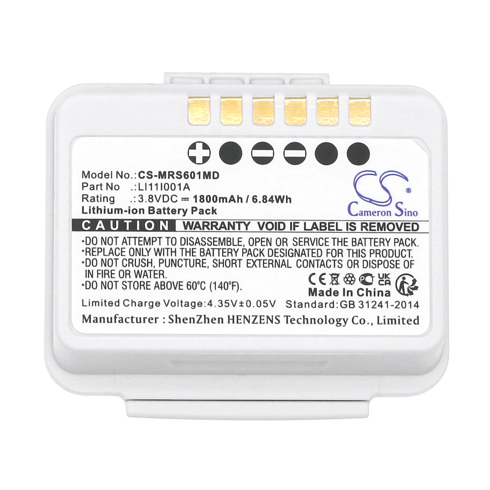 Li-ion, Medical Battery fits Mindray Bp10, Tms-6016, 3.8V, 1800mAh Medical Cameron Sino Technology Limited