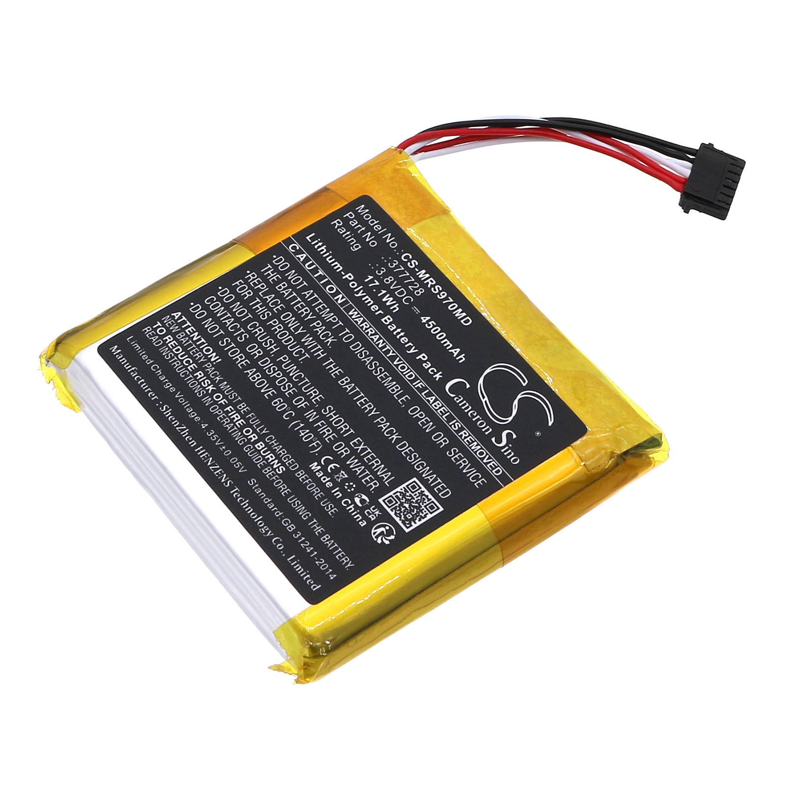 Li-Polymer, Medical Battery fits Masimo Puls Oximeter Rad-97, Rad 97 Pulse Oximeter, 3.8V, 4500mAh Medical Cameron Sino Technology Limited