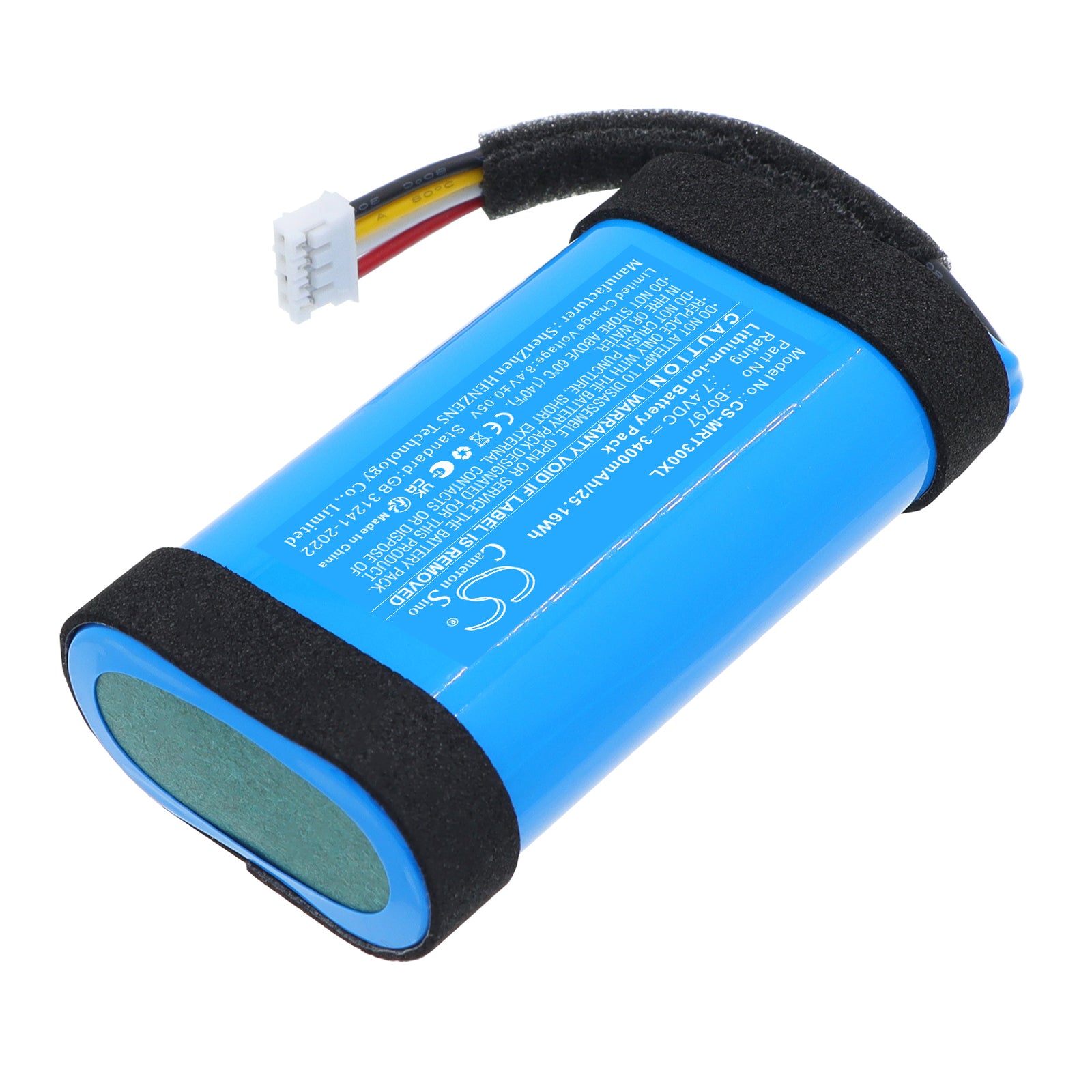 7.4V, Li-ion, 3400mAh, Battery fits Marshall Emberton 3, Emberton III, 25.16Wh Speaker Cameron Sino Technology Limited