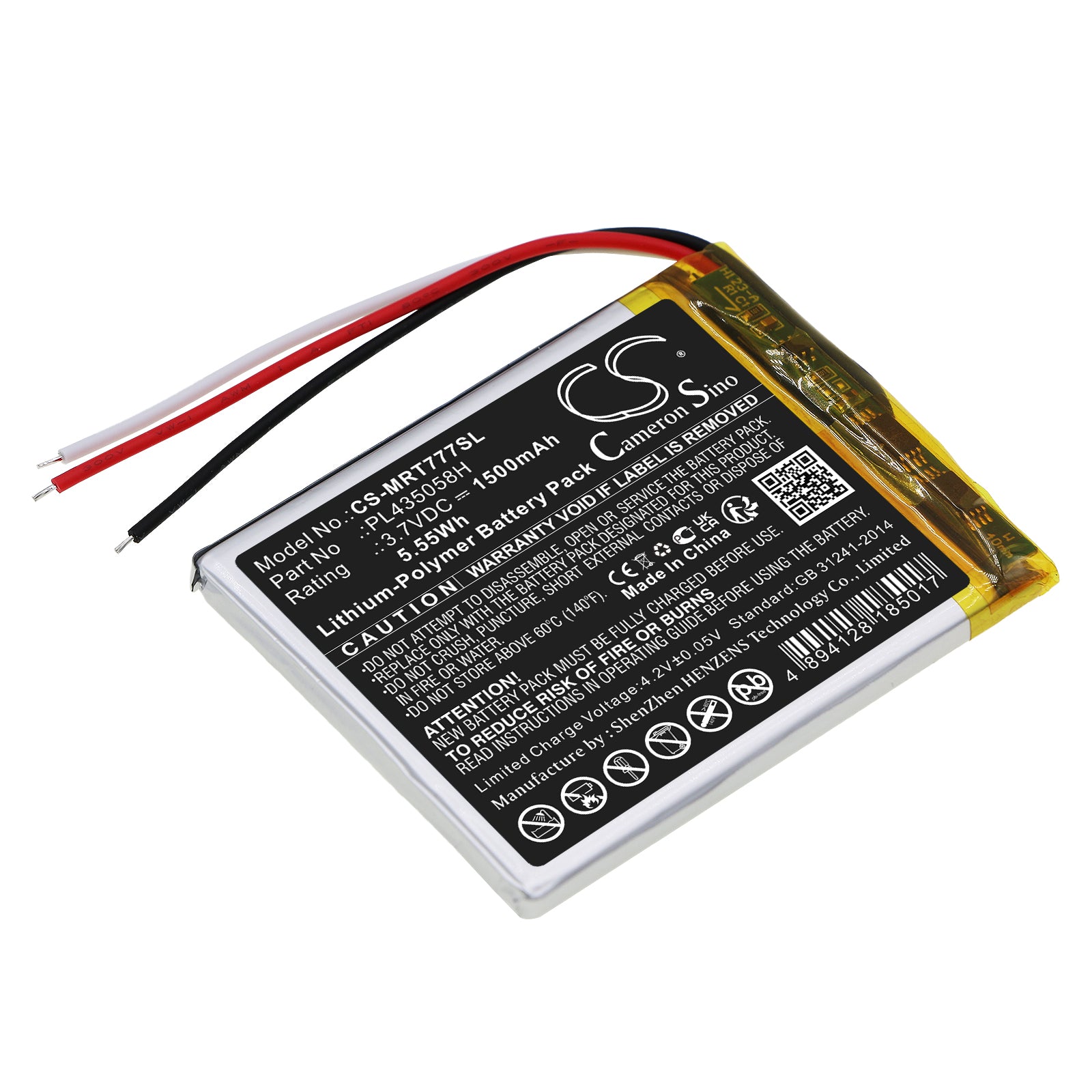 Li-Polymer, GPS, Navigator Battery fits Roadmate 7771t-lmb, Rm7771t-lmb, 3.7V, 1500mAh GPS, Navigator Cameron Sino Technology Limited