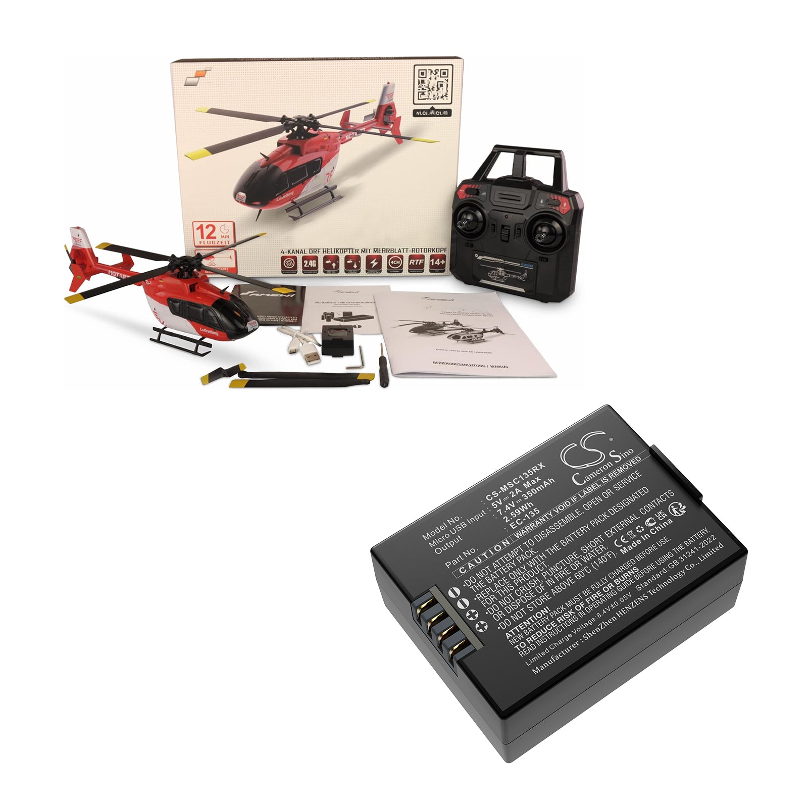 7.4V, , , Battery fits Modster AFX-135, DRF 25327, Drones Cameron Sino Technology Limited