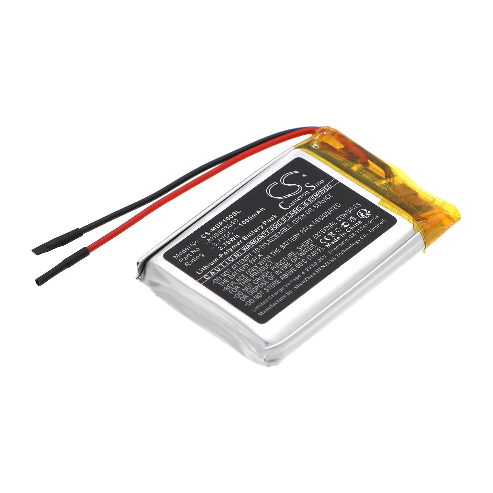 Li-Polymer, Speaker Battery fits Monster Mnpuck, Puck, 3.7V, 1000mAh Speaker Cameron Sino Technology Limited