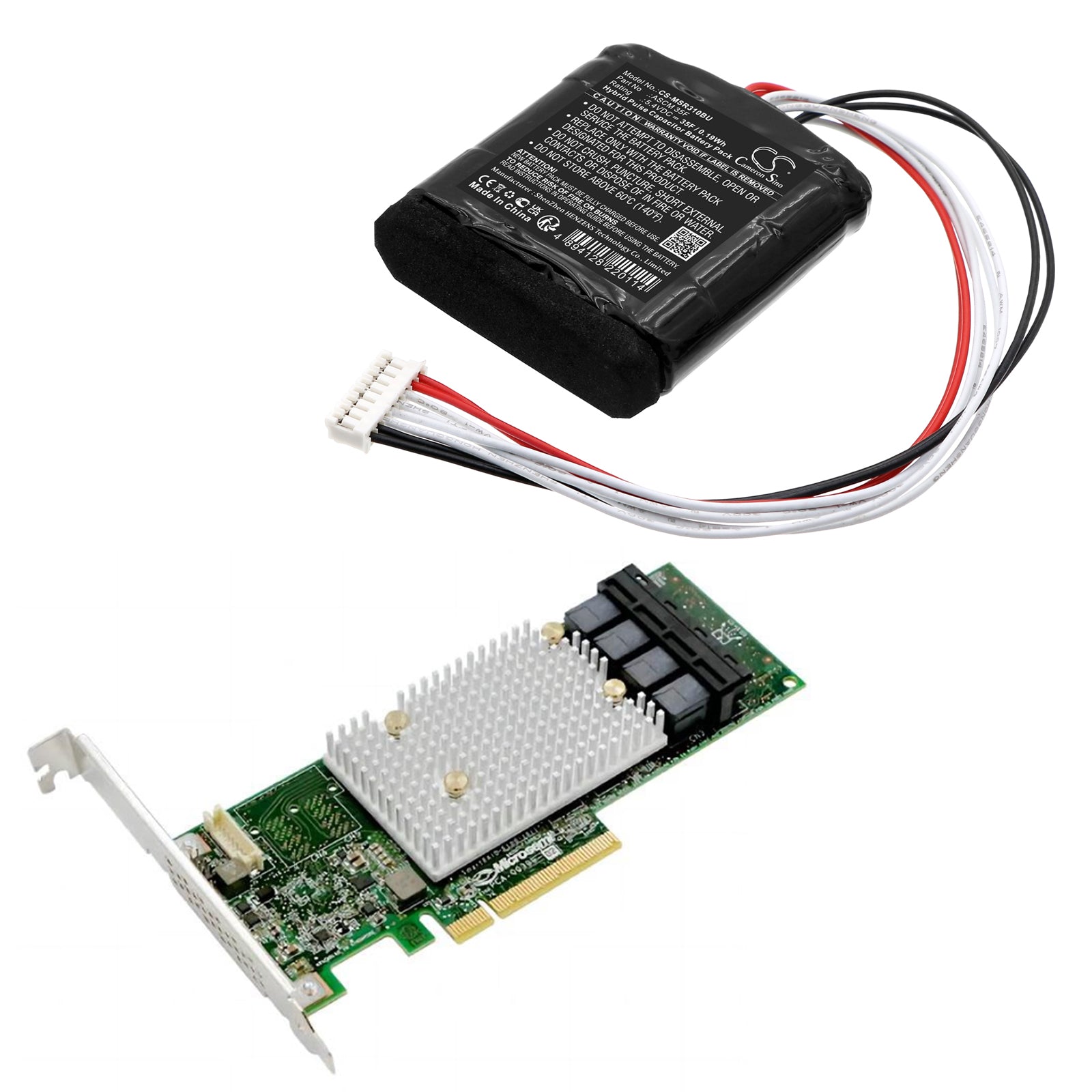 5.4V, HPC, 35F, Battery fits Microsemi 2294600-R SmartRAID 3154-8i16e, 0.19Wh PLC Cameron Sino Technology Limited