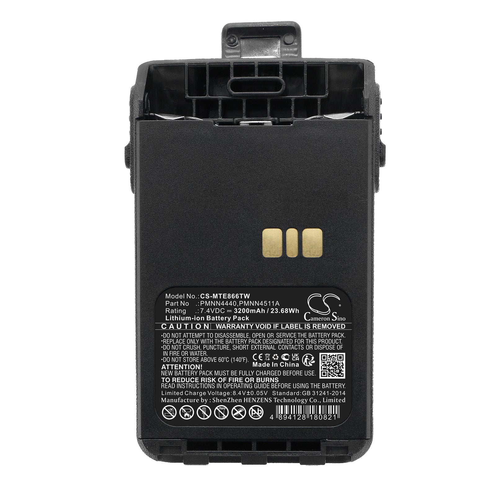 Li-ion, Two-Way Radio Battery fits Motorola Dp3000e, Dp3441, 7.4V, 3200mAh Two-Way Radio Cameron Sino Technology Limited