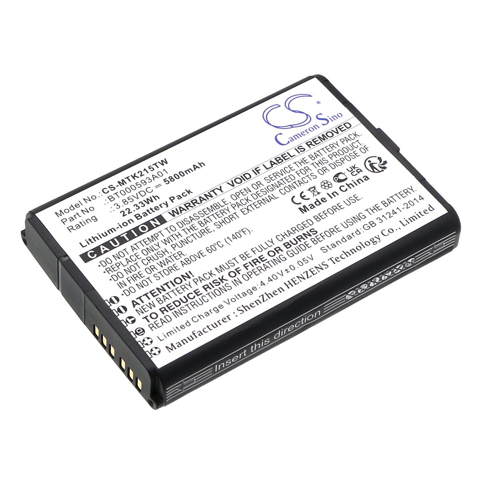 Li-ion, Two-Way Radio Battery fits Motorola Ar494948, Evolve Lte, 3.85V, 5800mAh Two-Way Radio Cameron Sino Technology Limited