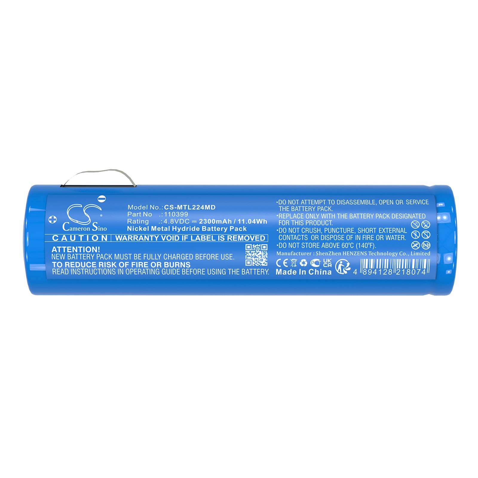4.8V, Ni-MH, 2300mAh, Battery fits Mentor 22-4501, 22-4505, 11.04Wh Medical Cameron Sino Technology Limited