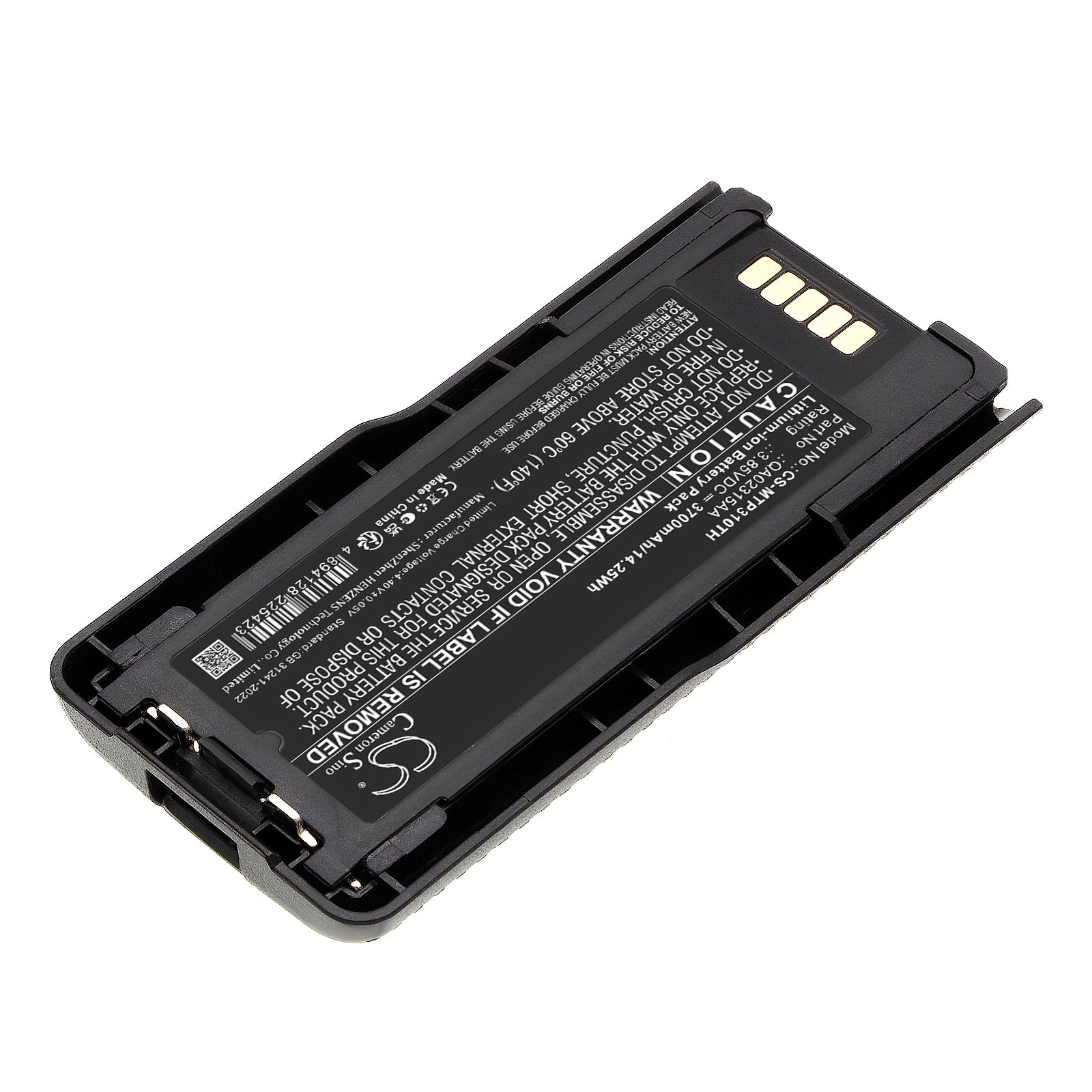3.85V, Li-ion, 3700mAh, Battery fits Motorola MTP600, MTP3000, 14.25Wh Two-Way Radio Cameron Sino Technology Limited