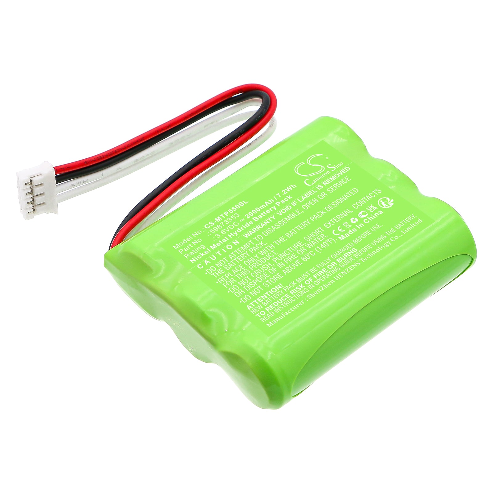 3.6V, Ni-MH, 2000mAh, Battery fits Midtronics OP-5500, 7.2Wh Equipment, Survey, Test Cameron Sino Technology Limited