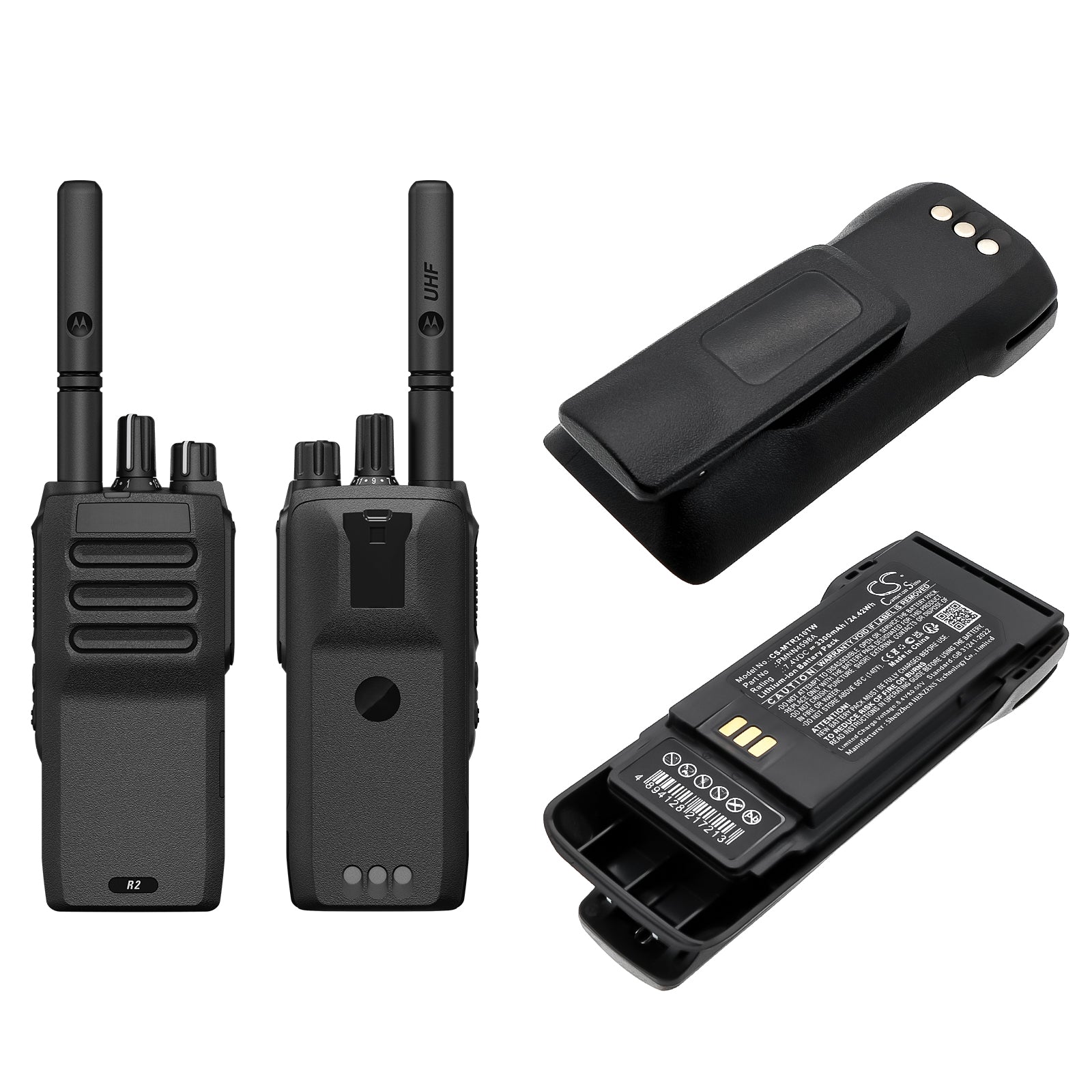 7.4V, Li-ion, 3300mAh, Battery fits Motorola R2, 24.42Wh Two-Way Radio Cameron Sino Technology Limited