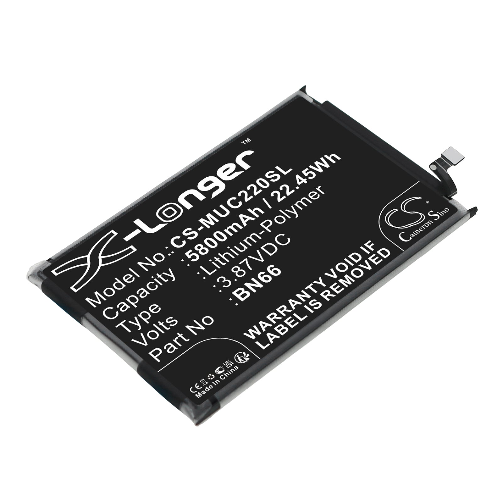 Li-Polymer, Mobile, SmartPhone Battery fits Poco 220333qpg, C40, 3.87V, 5800mAh Mobile, SmartPhone Cameron Sino Technology Limited