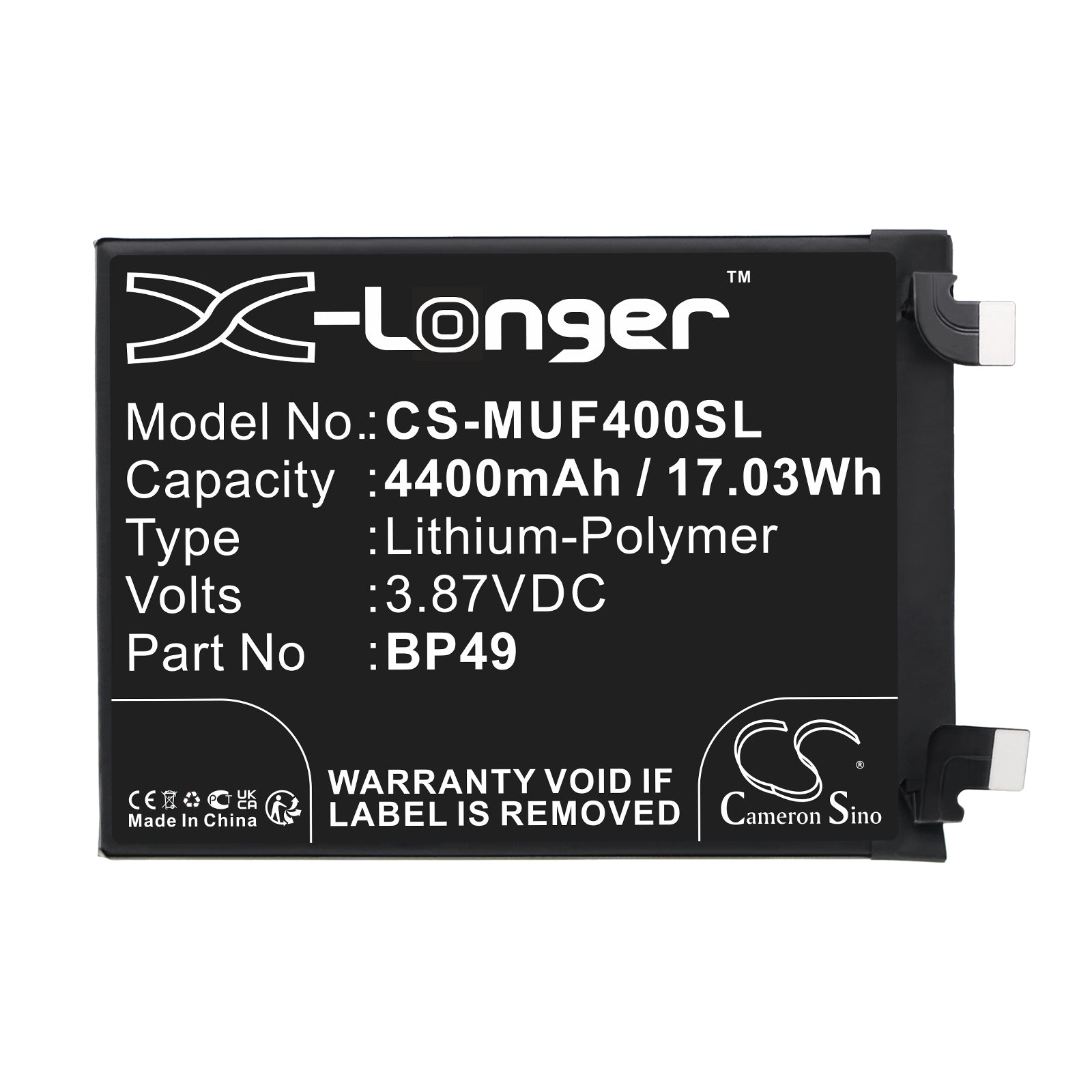 Li-Polymer, Mobile, SmartPhone Battery fits Poco 22021211rg, 22021211ri, 3.87V, 4400mAh Mobile, SmartPhone Cameron Sino Technology Limited