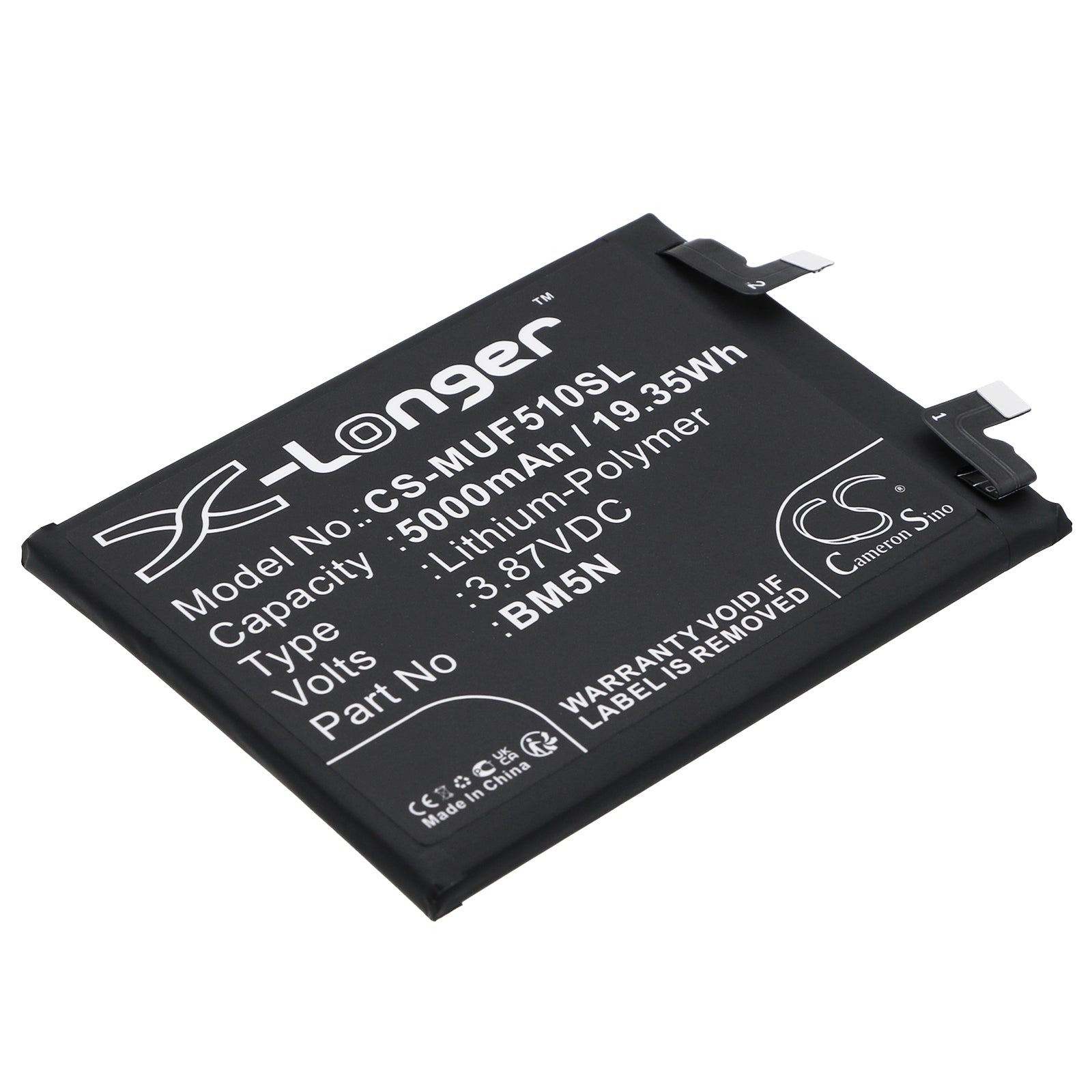 Li-Polymer, Mobile, SmartPhone Battery fits Poco 23013rk75g, F5 Pro 5g, 3.87V, 5000mAh Mobile, SmartPhone Cameron Sino Technology Limited