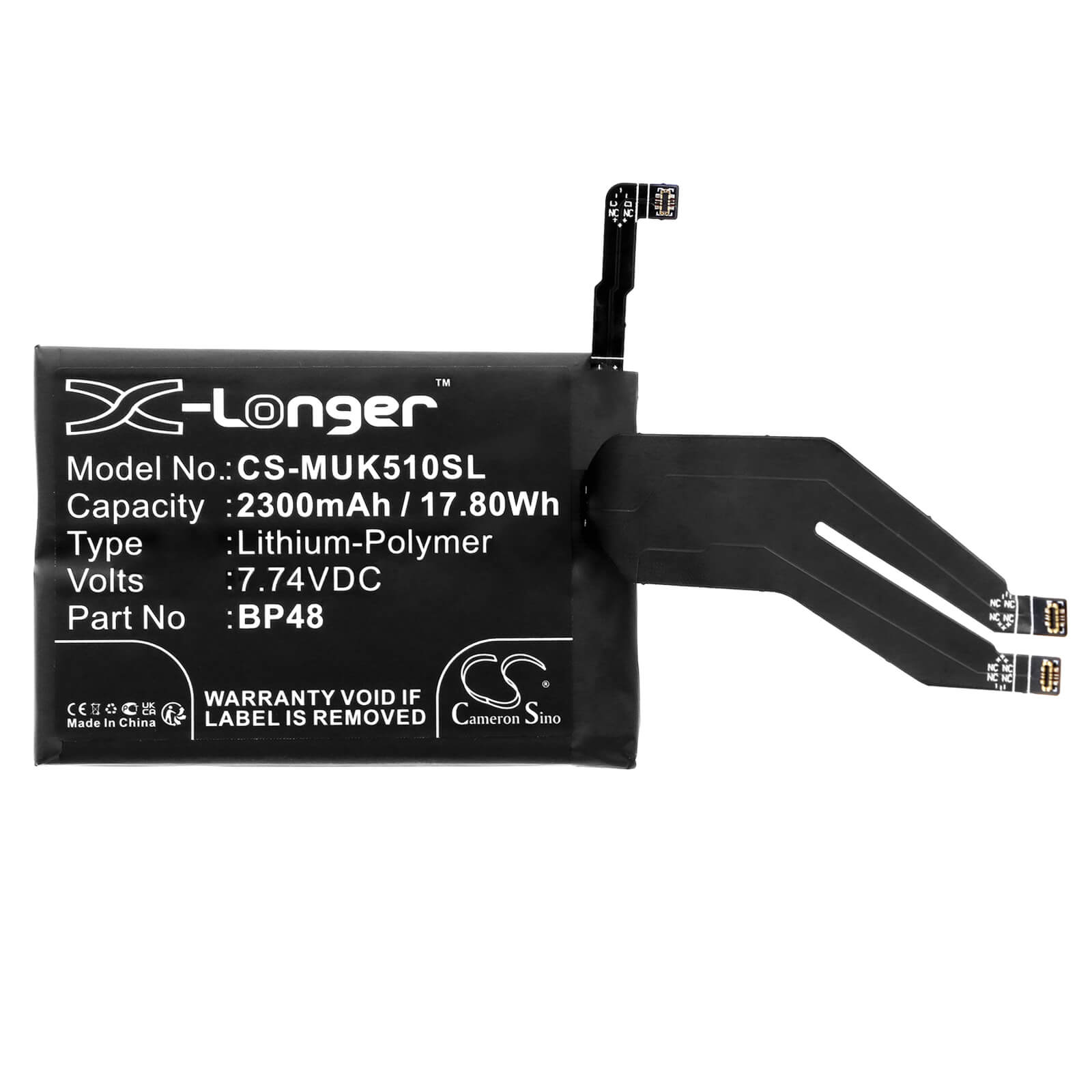 Li-Polymer Battery fits Xiaomi, Redmi K50 Gaming Edition, Redmi K50g 7.74V, 2300mAh / 17.80Wh Mobile & SmartPhone Cameron Sino Technology Limited